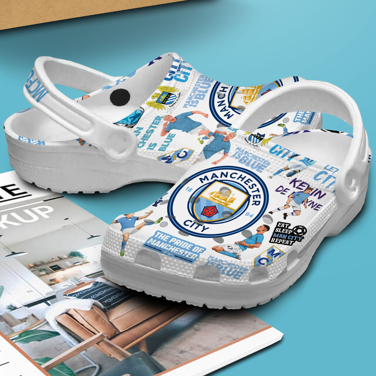 Merchidea Manchester City EPL Sport Crocs Crocband Clogs Shoes Comfortable For Men Women and Kids