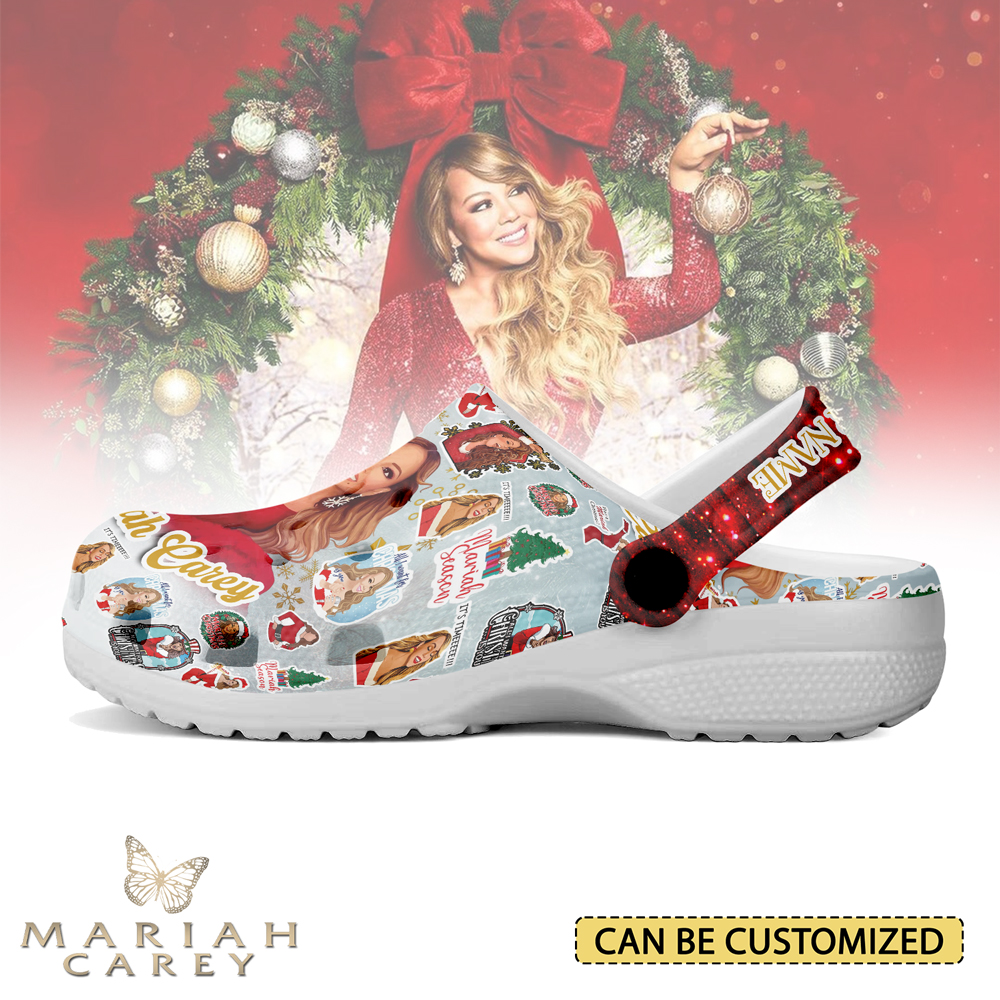 Merchidea Mariah Carey Music Christmas Crocs Crocband Clogs Shoes Comfortable For Men Women and Kids