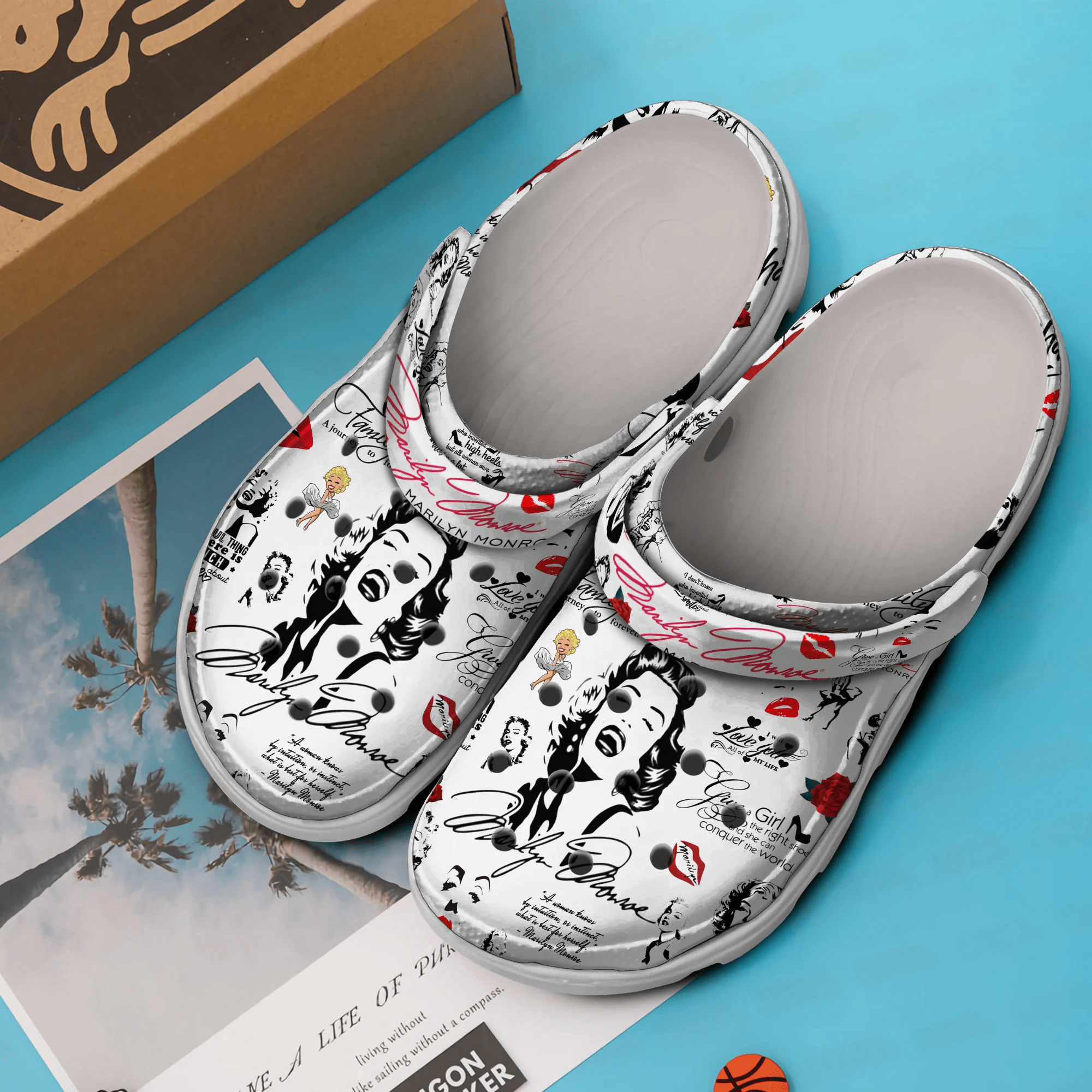 Merchidea Marilyn Monroe Actress Movie Crocs Crocband Clogs Shoes Comfortable For Men Women and Kids