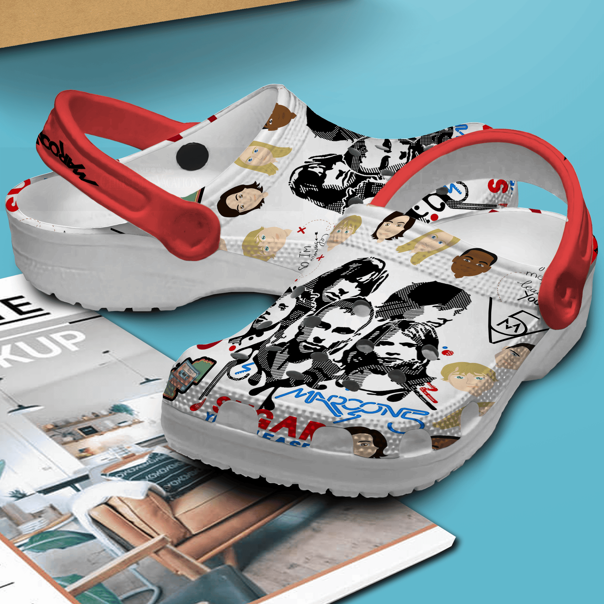 Merchidea Maroon 5 Music Crocs Crocband Clogs Shoes Comfortable For Men Women and Kids