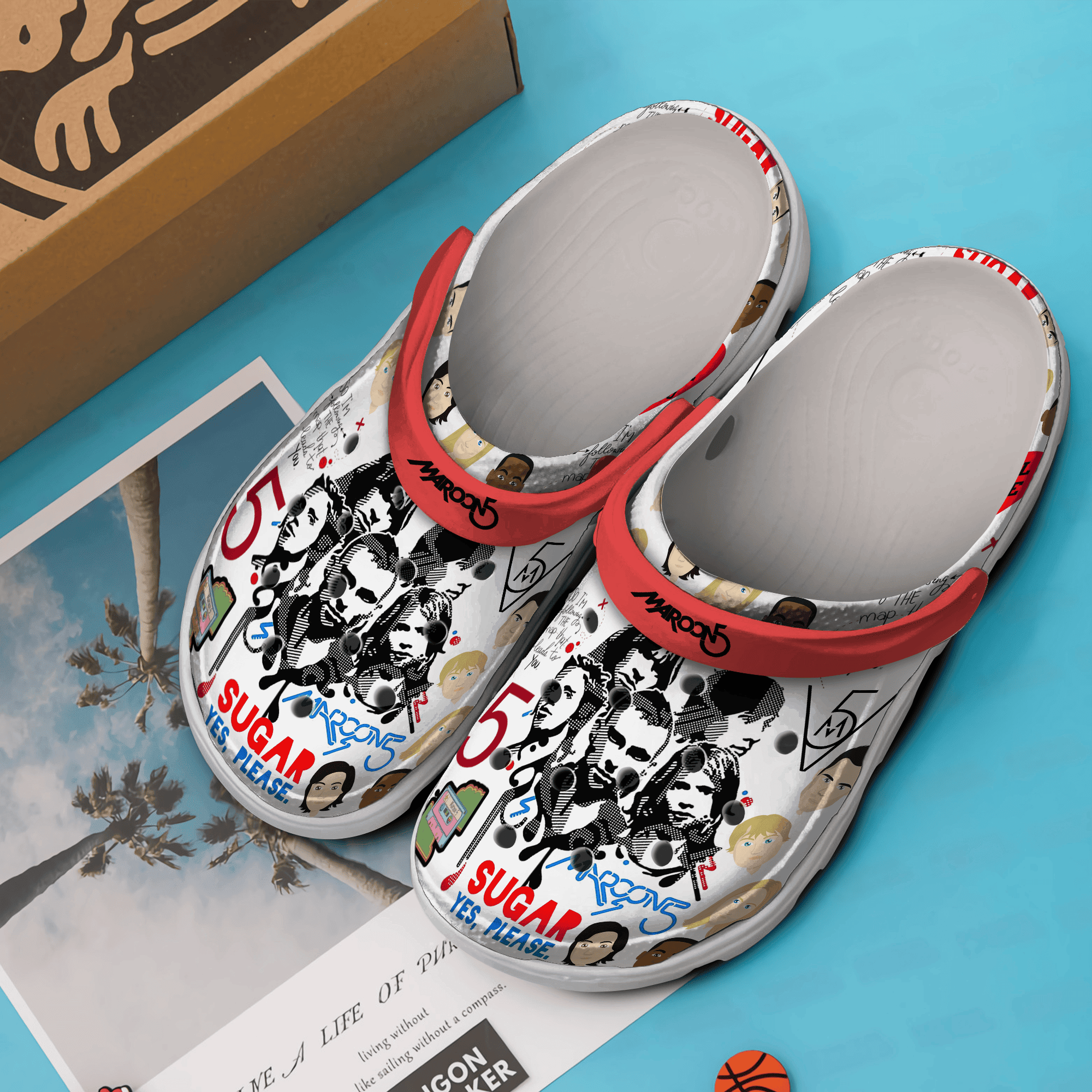 Merchidea Maroon 5 Music Crocs Crocband Clogs Shoes Comfortable For Men Women and Kids