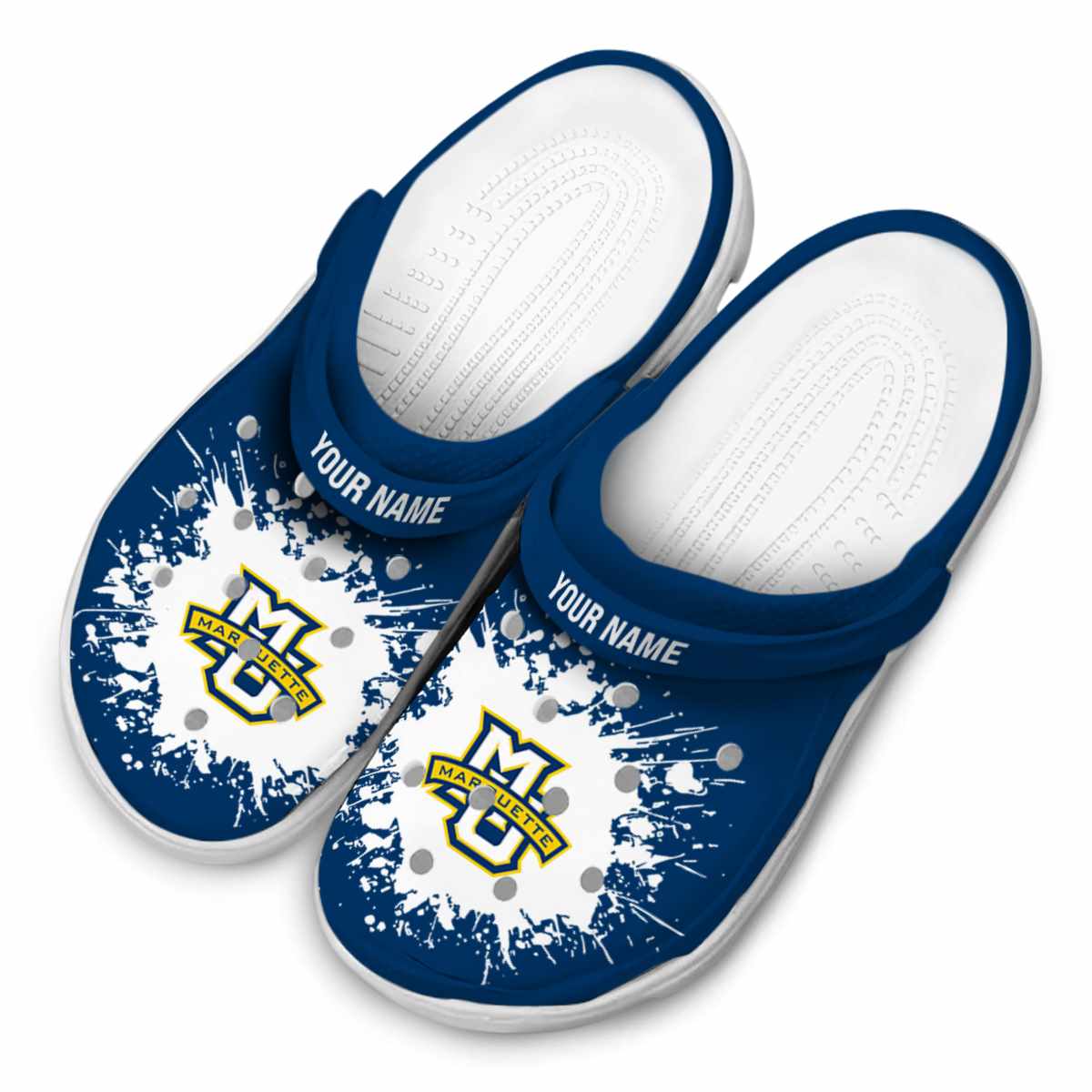Merchidea Marquette Golden Eagles NCAA Sport Crocs Crocband Clogs Shoes Comfortable For Men Women and Kids