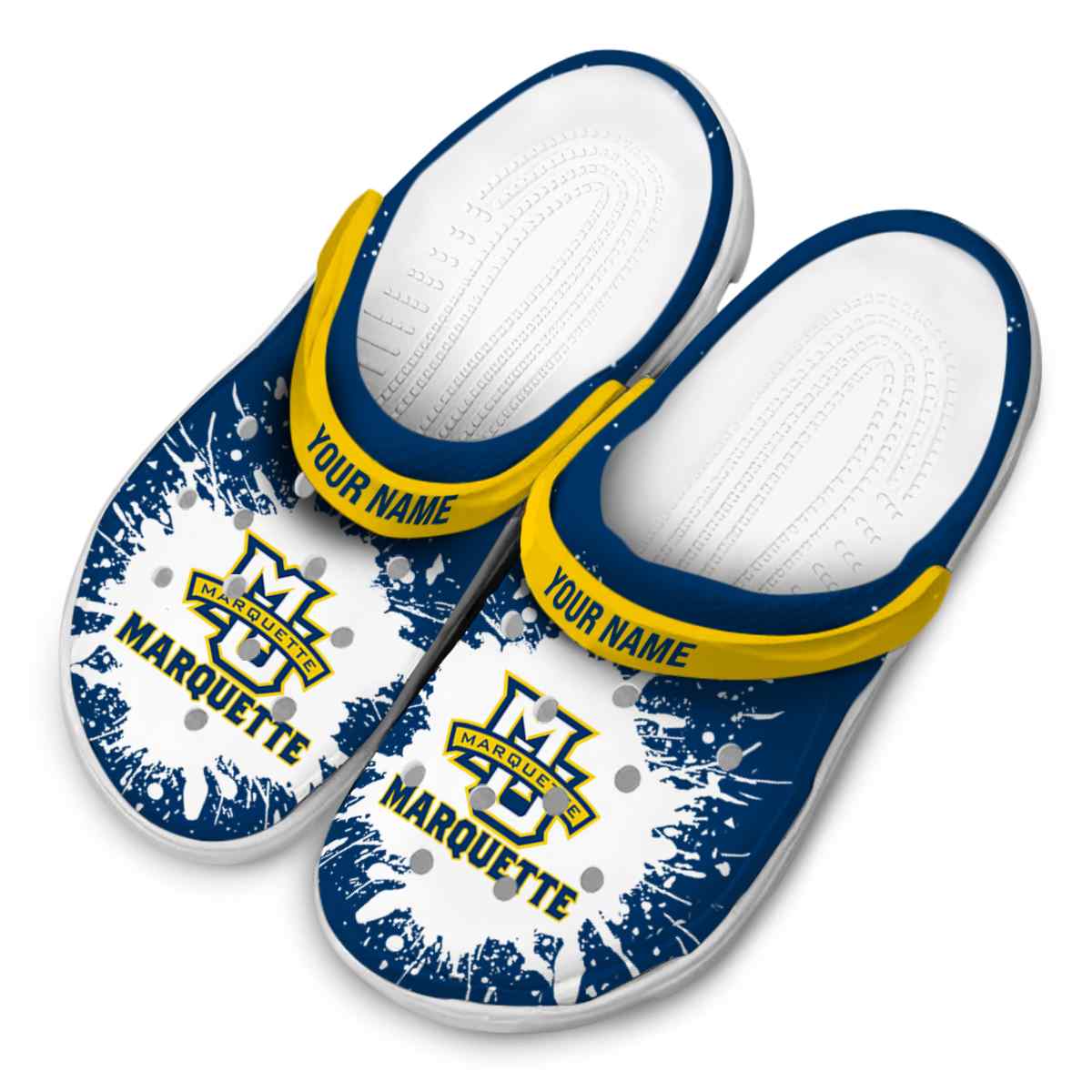 Merchidea Marquette Golden Eagles NCAA Sport Crocs Crocband Clogs Shoes Comfortable For Men Women and Kids