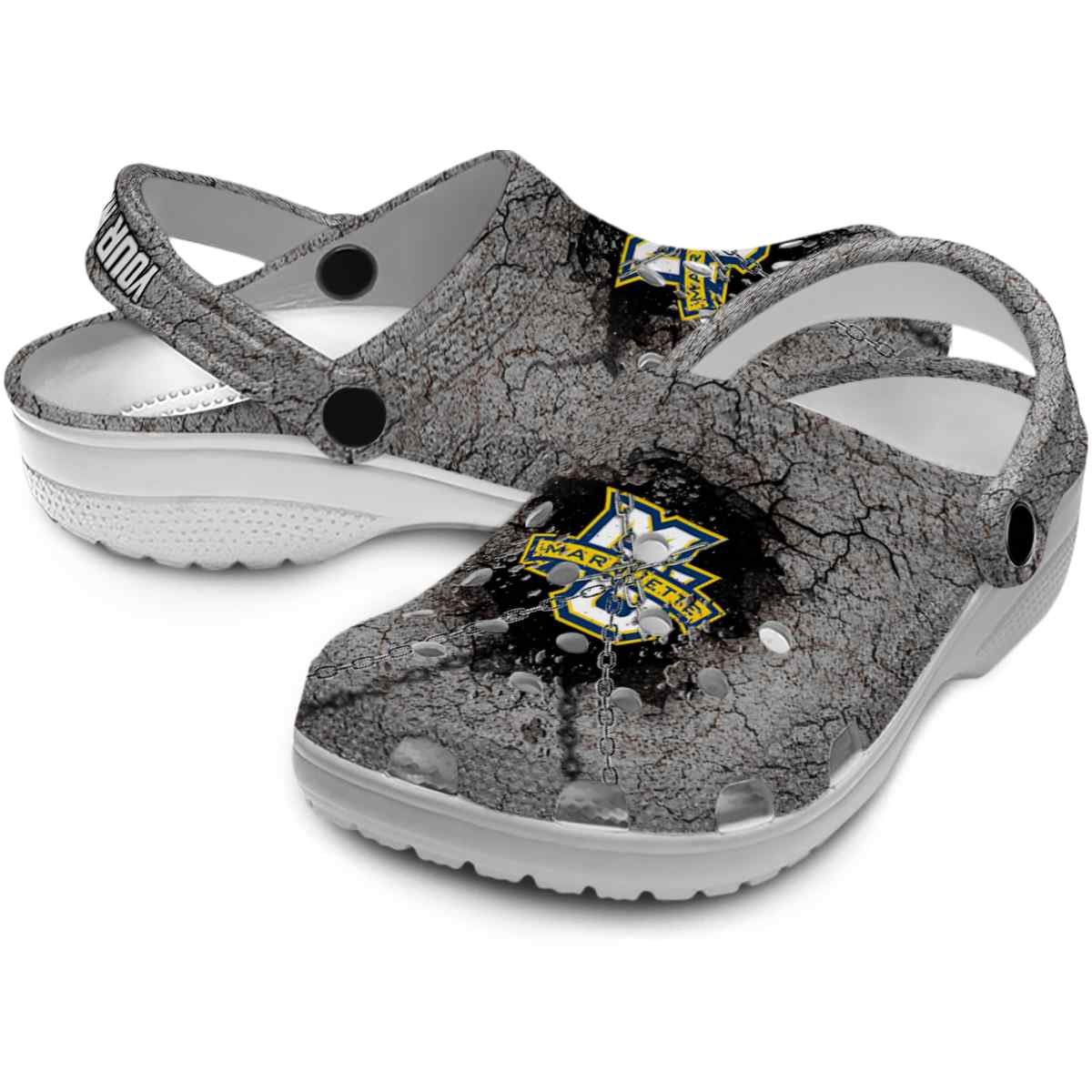 Merchidea Marquette Golden Eagles NCAA Sport Crocs Crocband Clogs Shoes Comfortable For Men Women and Kids