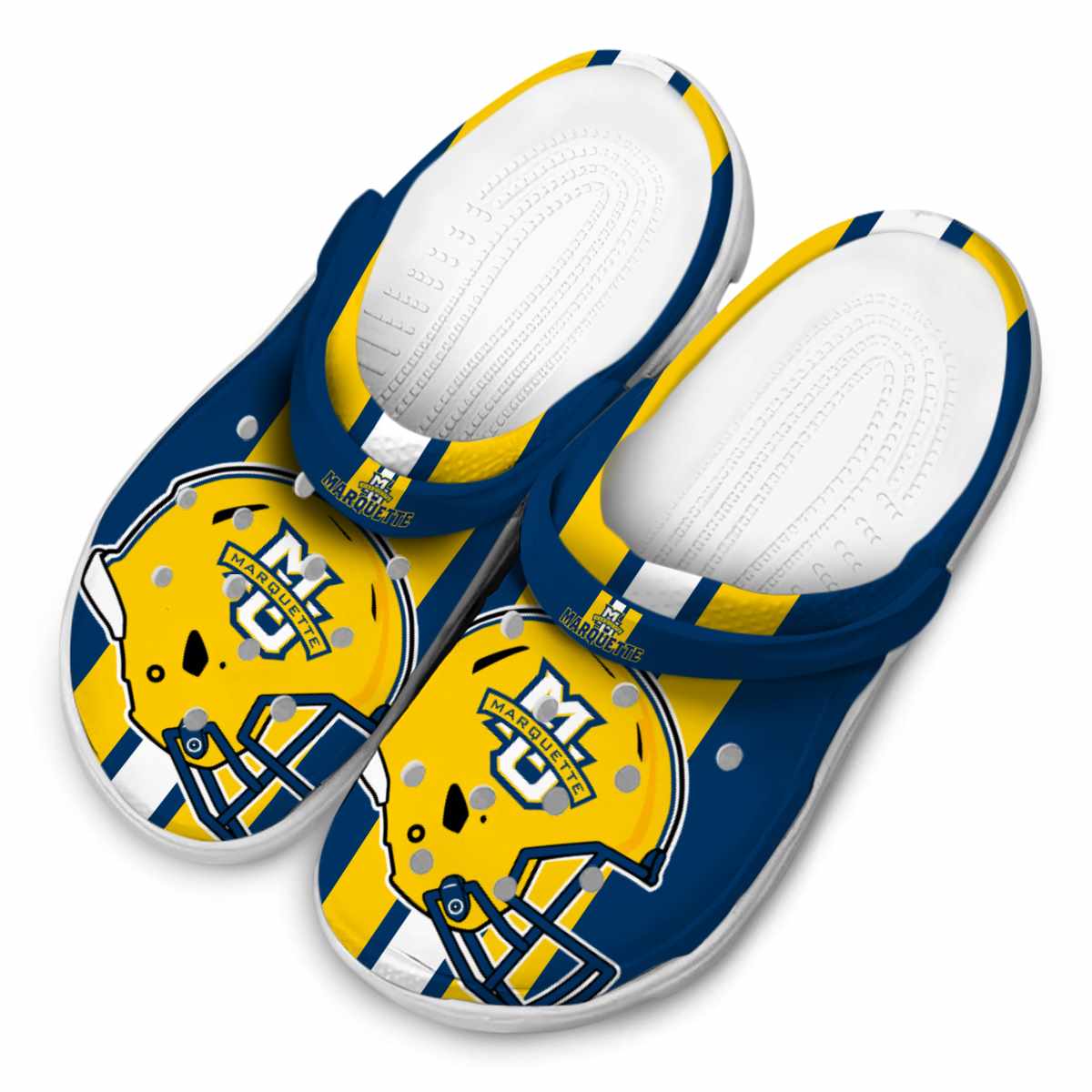 Merchidea Marquette Golden Eagles NCAA Sport Crocs Crocband Clogs Shoes Comfortable For Men Women and Kids