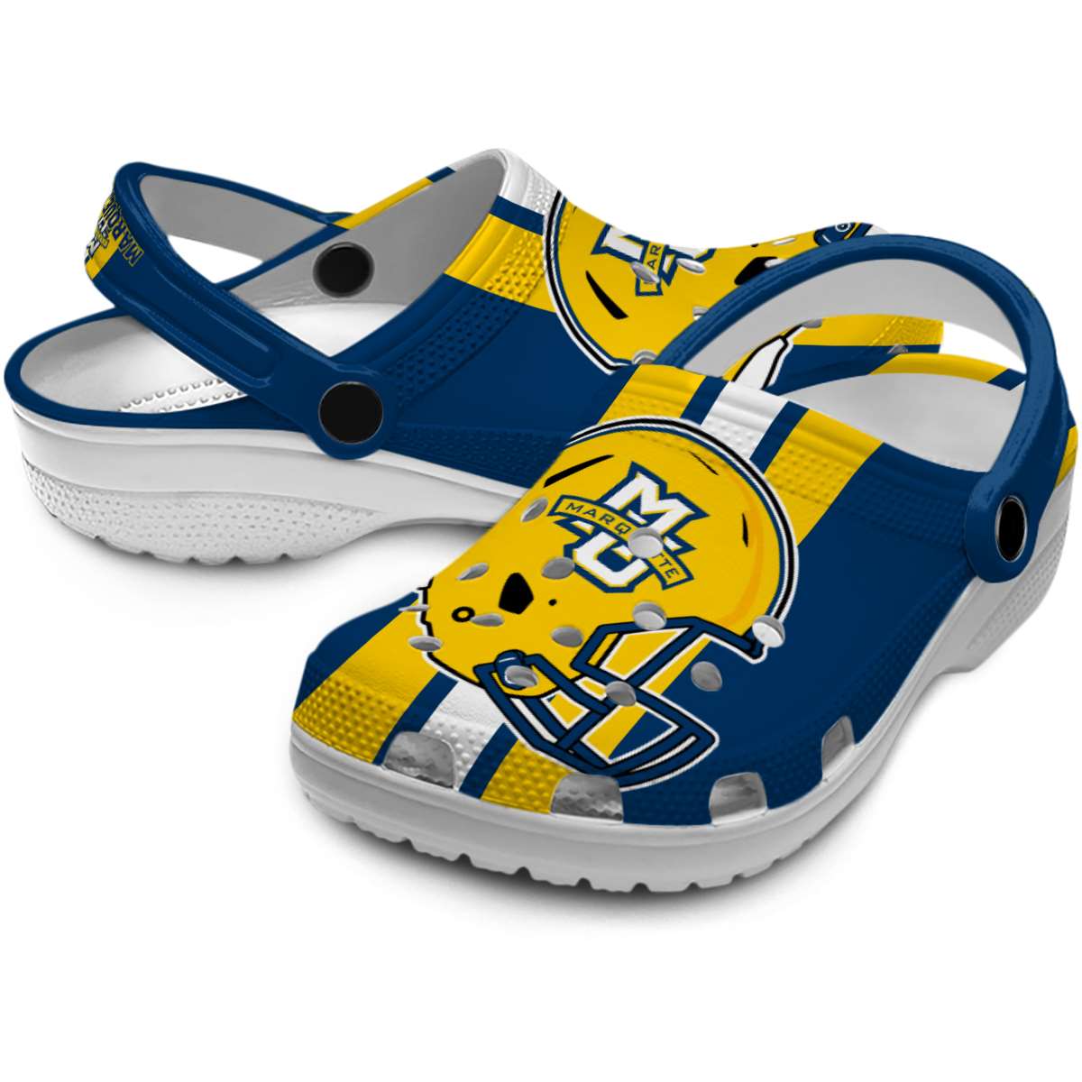Merchidea Marquette Golden Eagles NCAA Sport Crocs Crocband Clogs Shoes Comfortable For Men Women and Kids