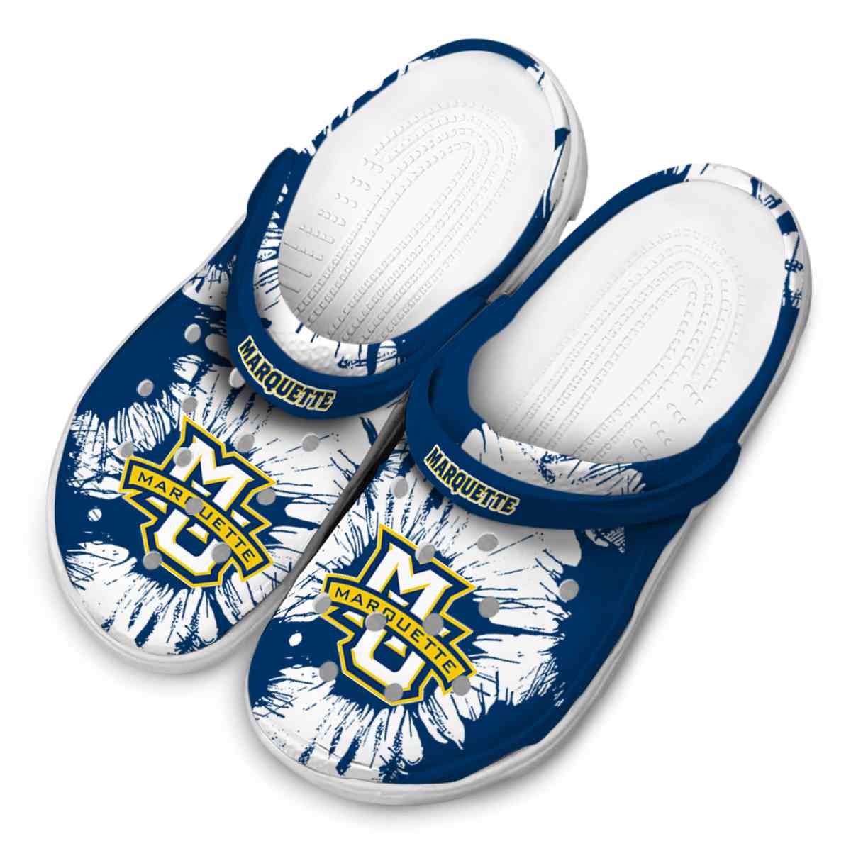 Merchidea Marquette Golden Eagles NCAA Sport Crocs Crocband Clogs Shoes Comfortable For Men Women and Kids
