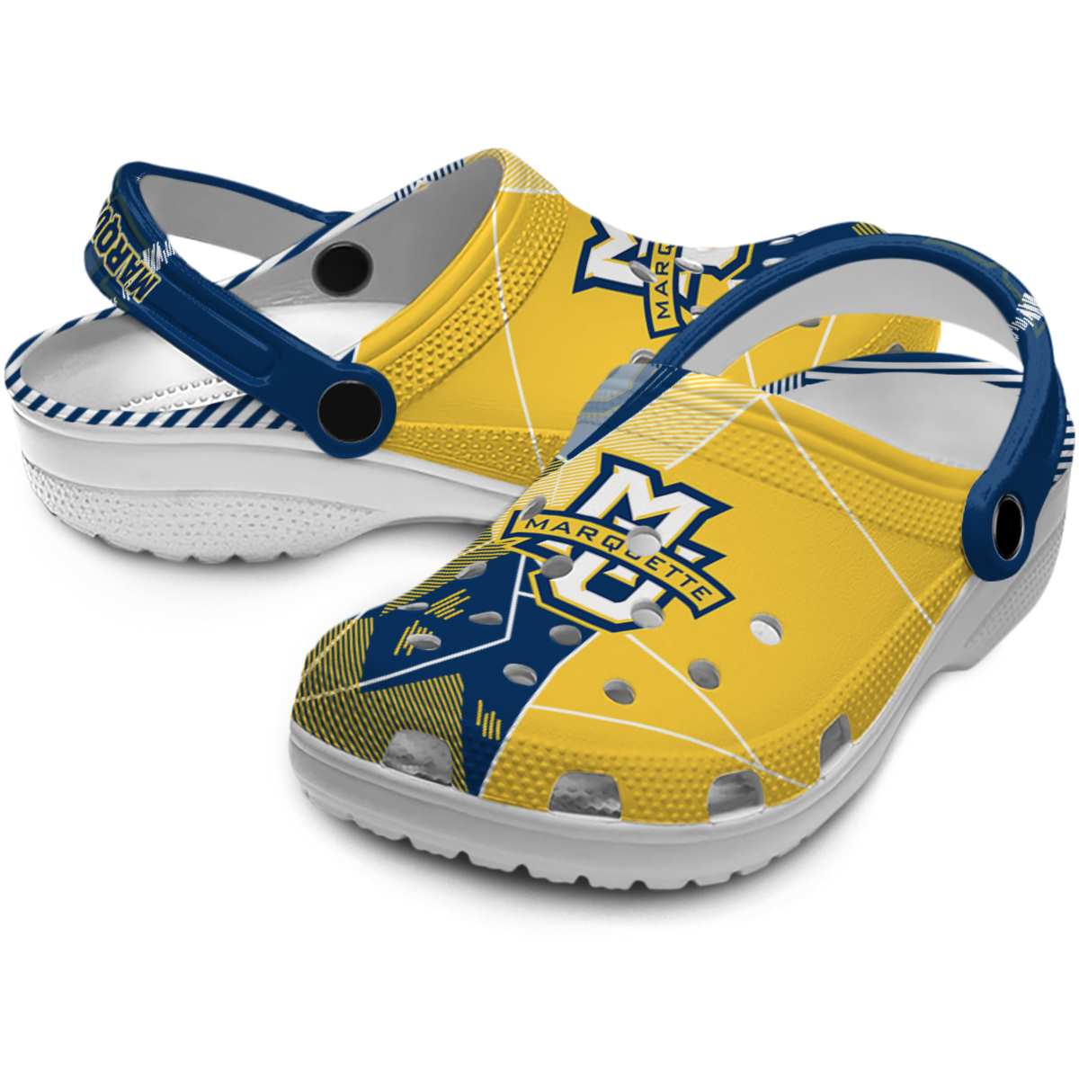 Merchidea Marquette Golden Eagles NCAA Sport Crocs Crocband Clogs Shoes Comfortable For Men Women and Kids
