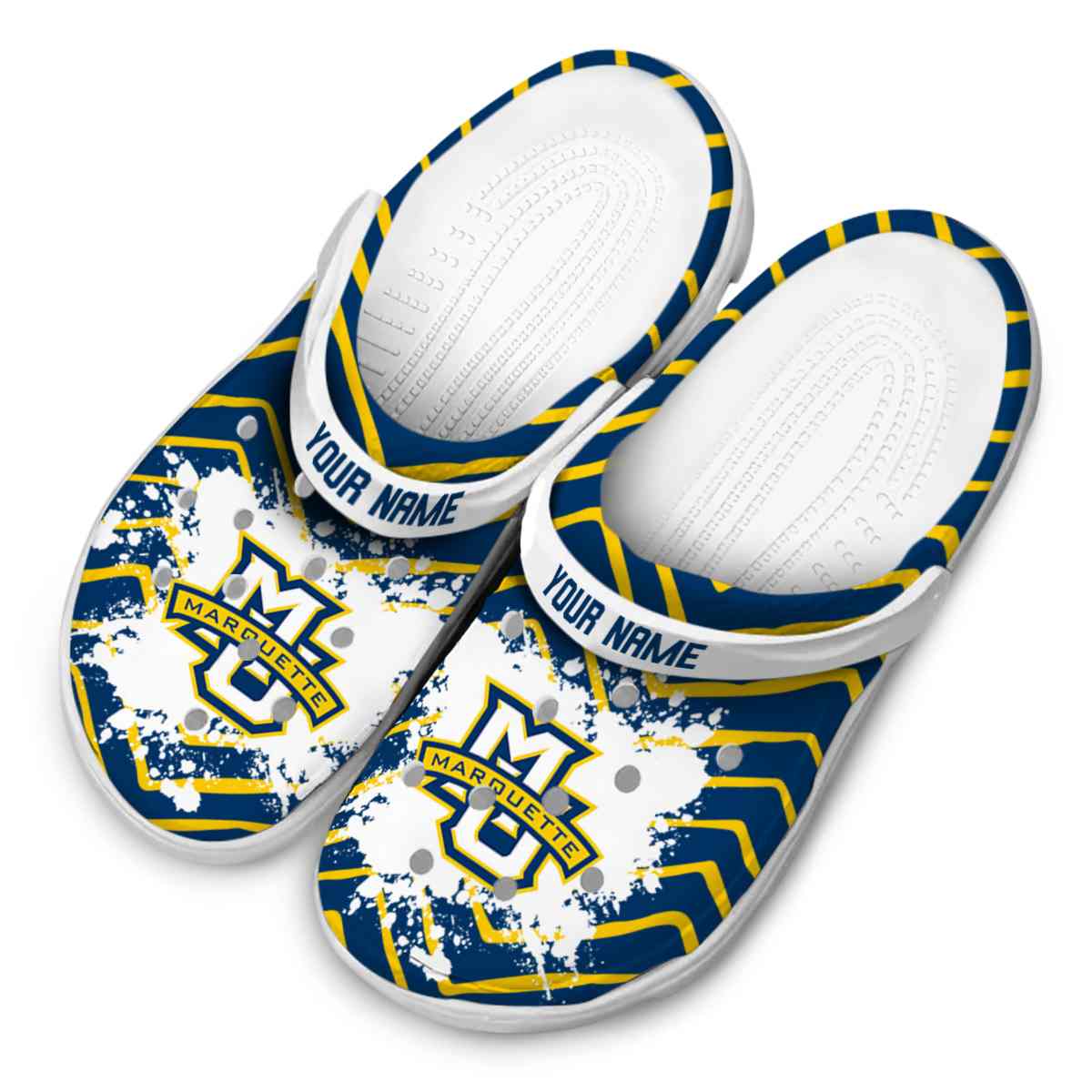 Merchidea Marquette Golden Eagles NCAA Sport Crocs Crocband Clogs Shoes Comfortable For Men Women and Kids