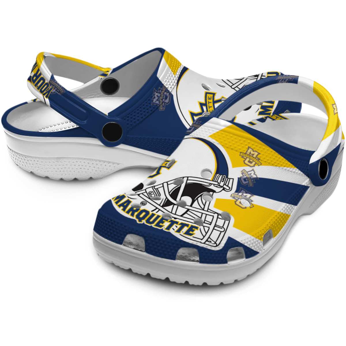 Merchidea Marquette Golden Eagles NCAA Sport Crocs Crocband Clogs Shoes Comfortable For Men Women and Kids