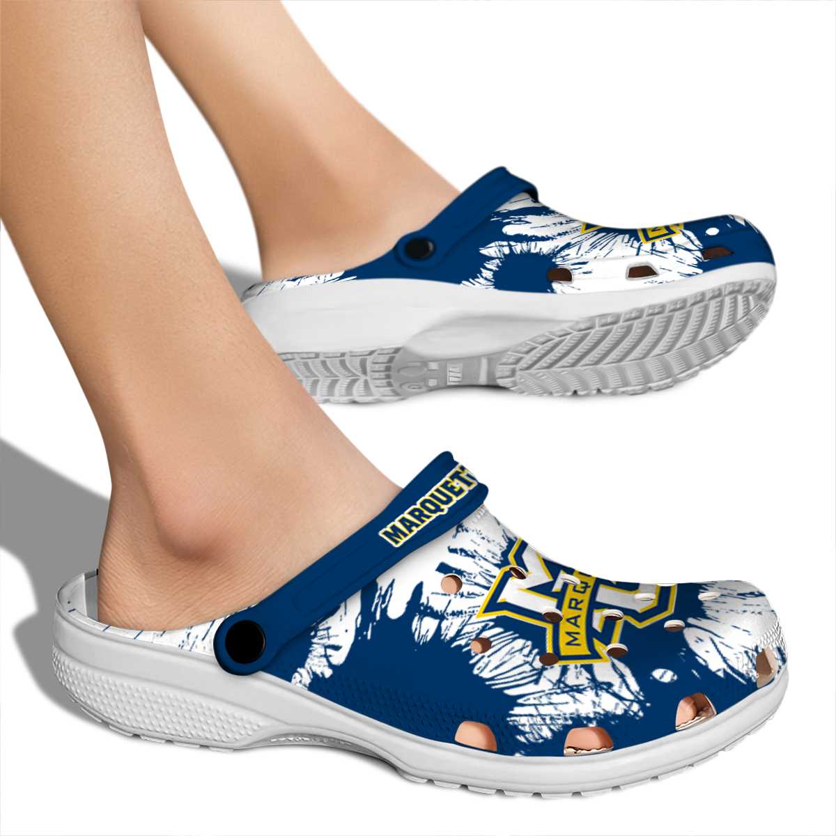 Merchidea Marquette Golden Eagles NCAA Sport Crocs Crocband Clogs Shoes Comfortable For Men Women and Kids