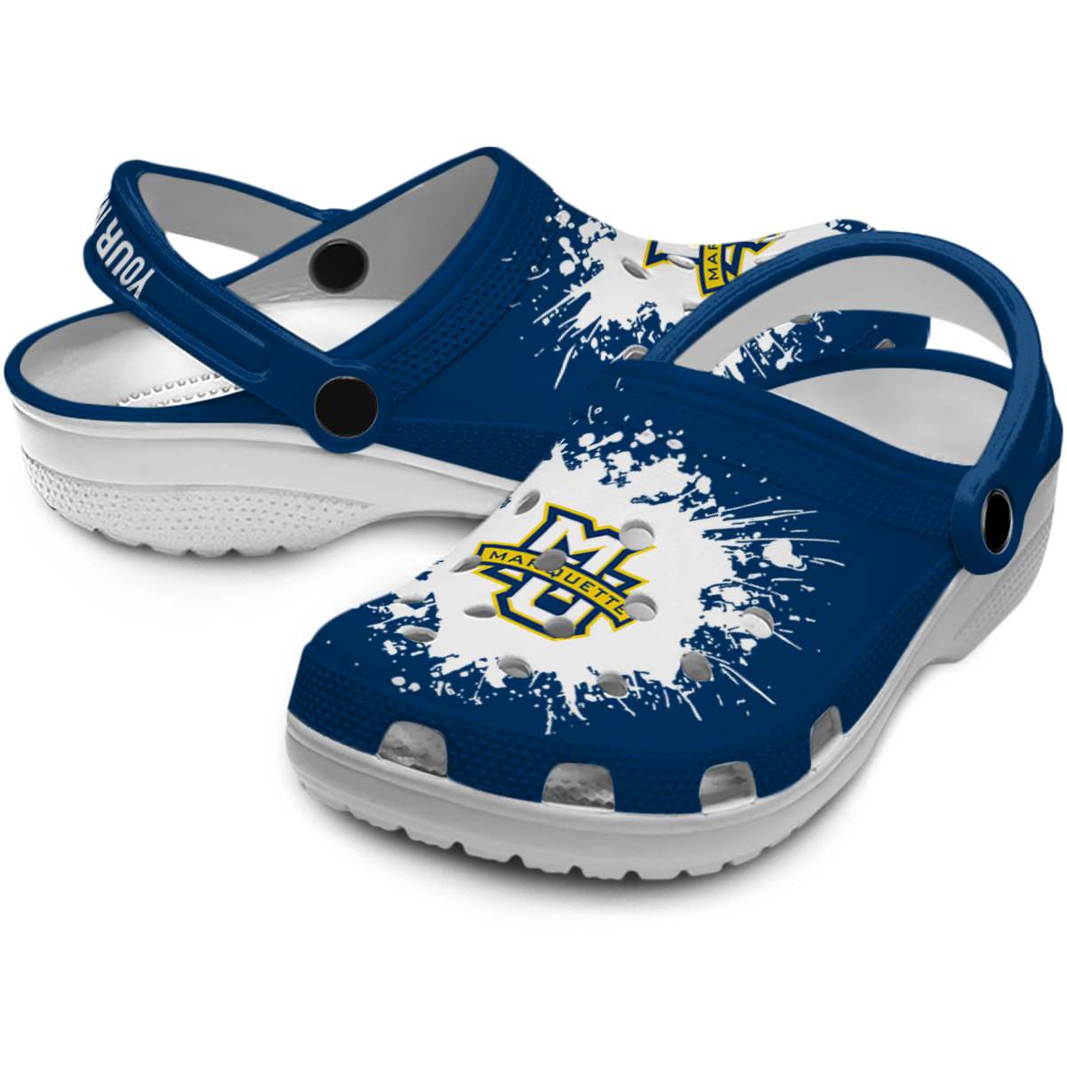Merchidea Marquette Golden Eagles NCAA Sport Crocs Crocband Clogs Shoes Comfortable For Men Women and Kids