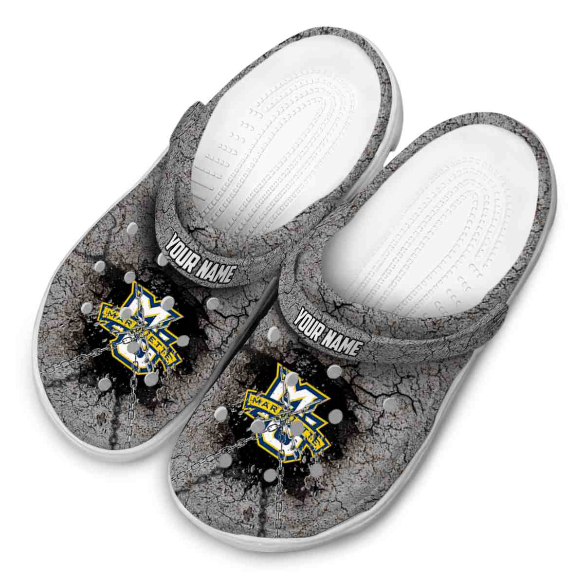 Merchidea Marquette Golden Eagles NCAA Sport Crocs Crocband Clogs Shoes Comfortable For Men Women and Kids