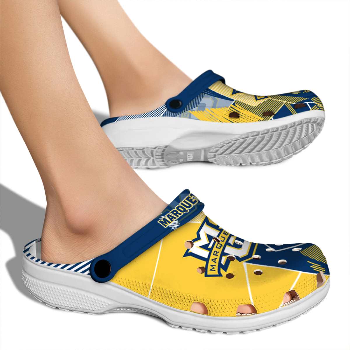 Merchidea Marquette Golden Eagles NCAA Sport Crocs Crocband Clogs Shoes Comfortable For Men Women and Kids