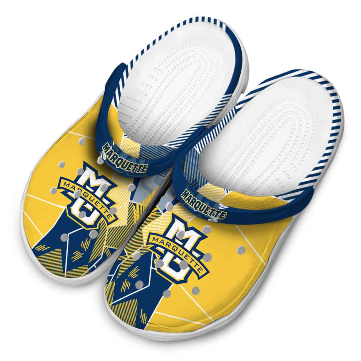 Merchidea Marquette Golden Eagles NCAA Sport Crocs Crocband Clogs Shoes Comfortable For Men Women and Kids
