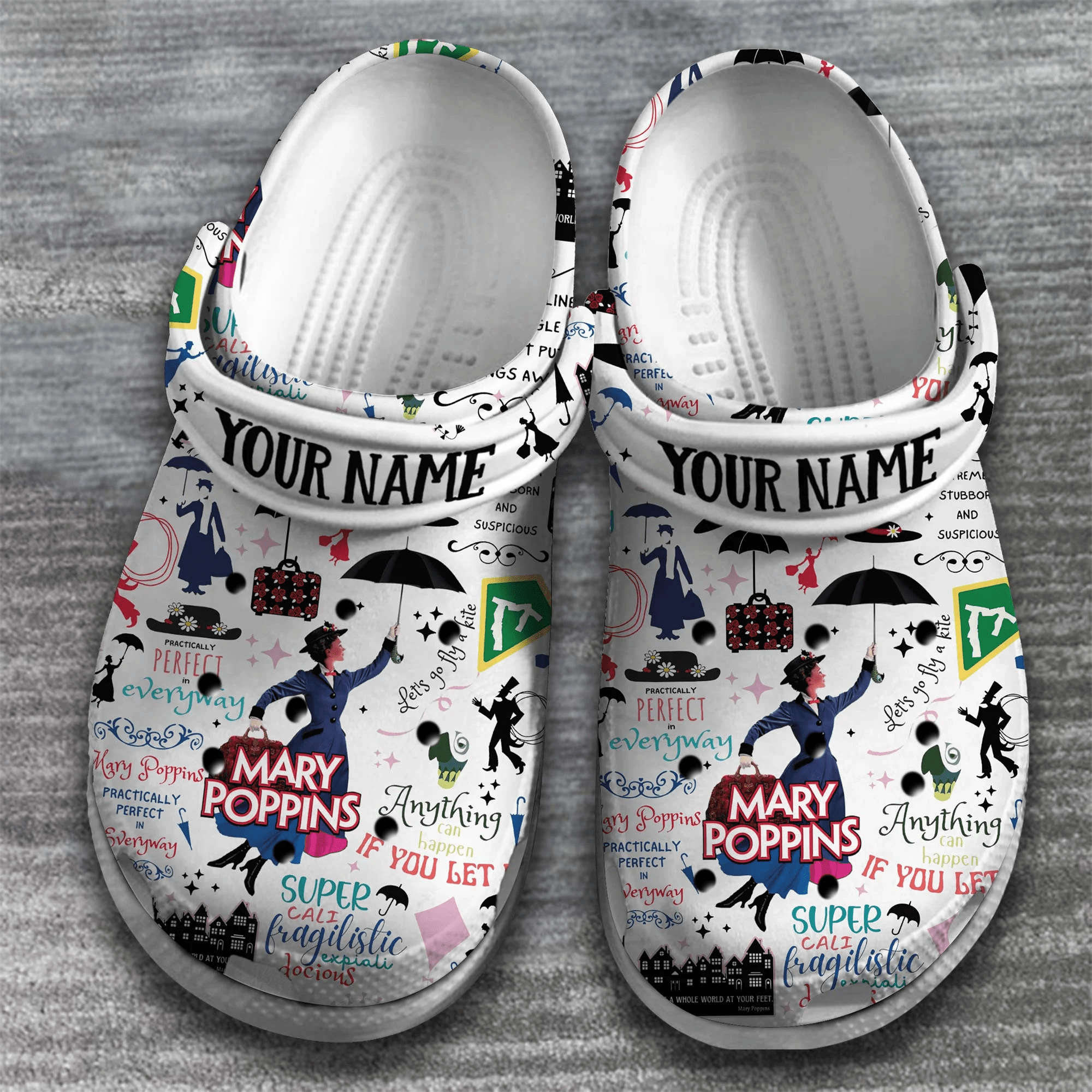 Merchidea mary poppins Mother Day Crocs Crocband Clogs Shoes Comfortable For Men Women and Kids