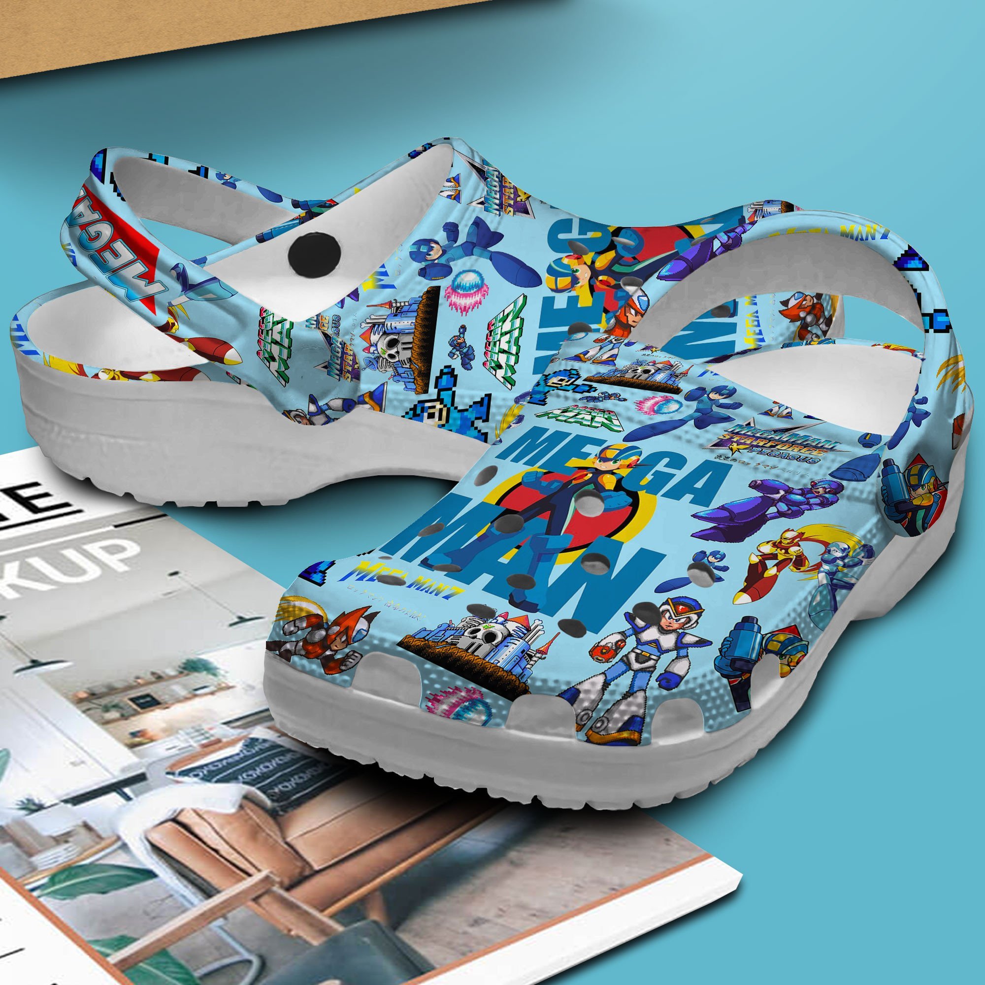 Merchidea Mega Man ZX Game Crocs Crocband Clogs Shoes Comfortable For Men Women and Kids