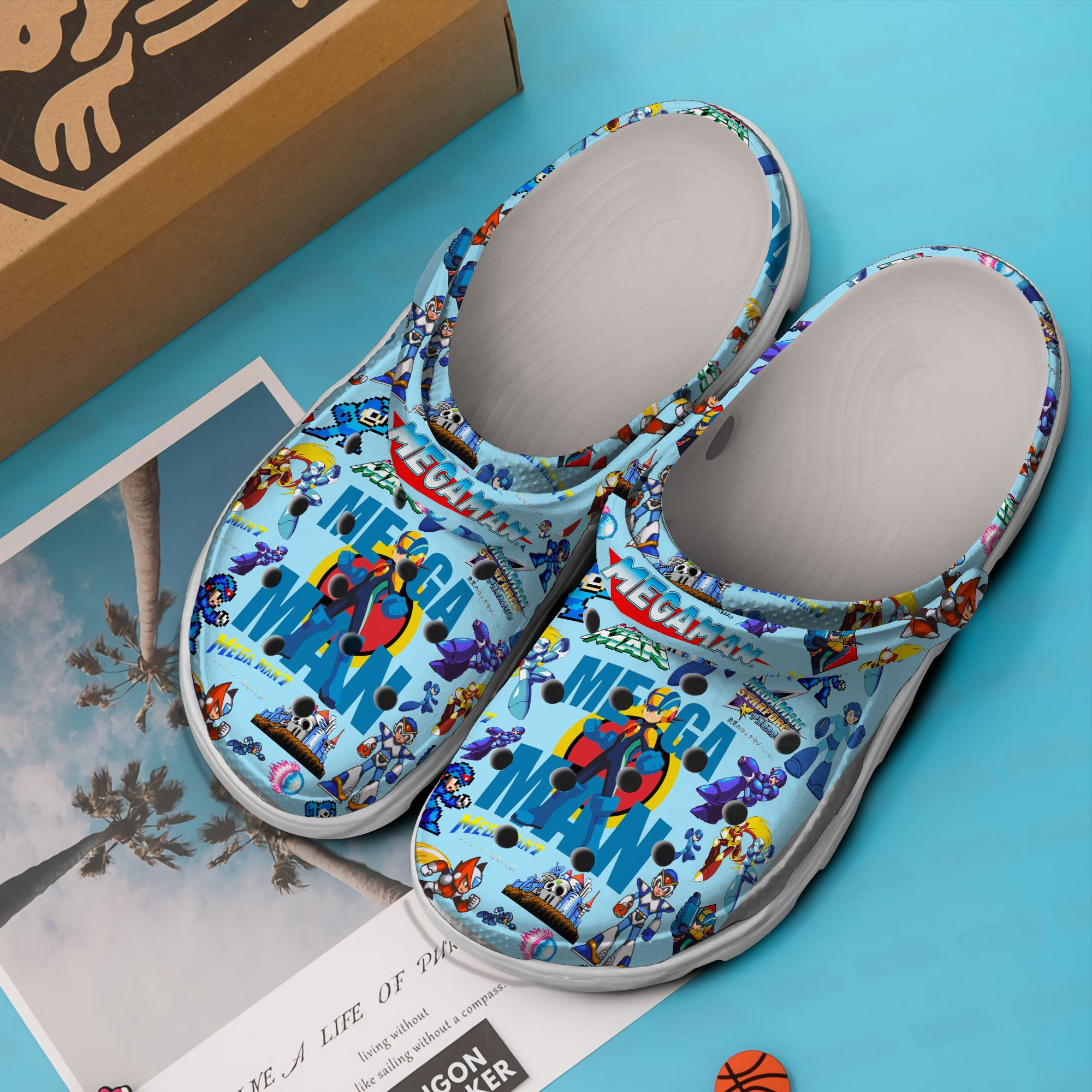 Merchidea Mega Man ZX Game Crocs Crocband Clogs Shoes Comfortable For Men Women and Kids