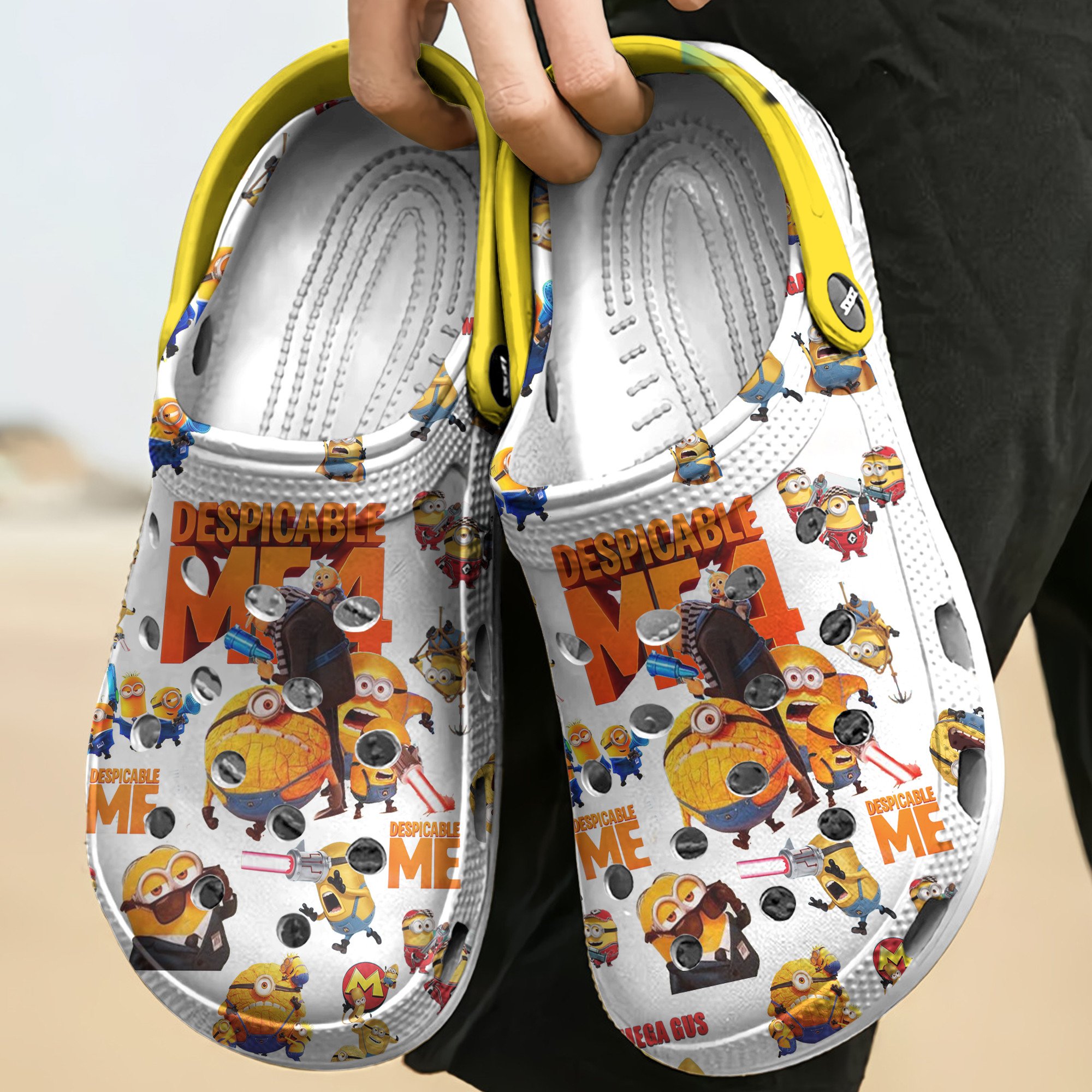 Merchidea Mega Minions Cartoon Crocs Crocband Clogs Shoes Comfortable For Men Women and Kids