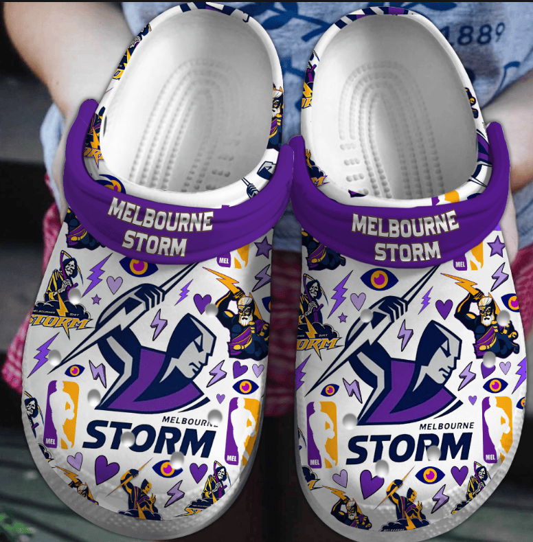 Merchidea Melbourne Storm Australia NRL Sport Crocs Crocband Clogs Shoes Comfortable For Men Women and Kids