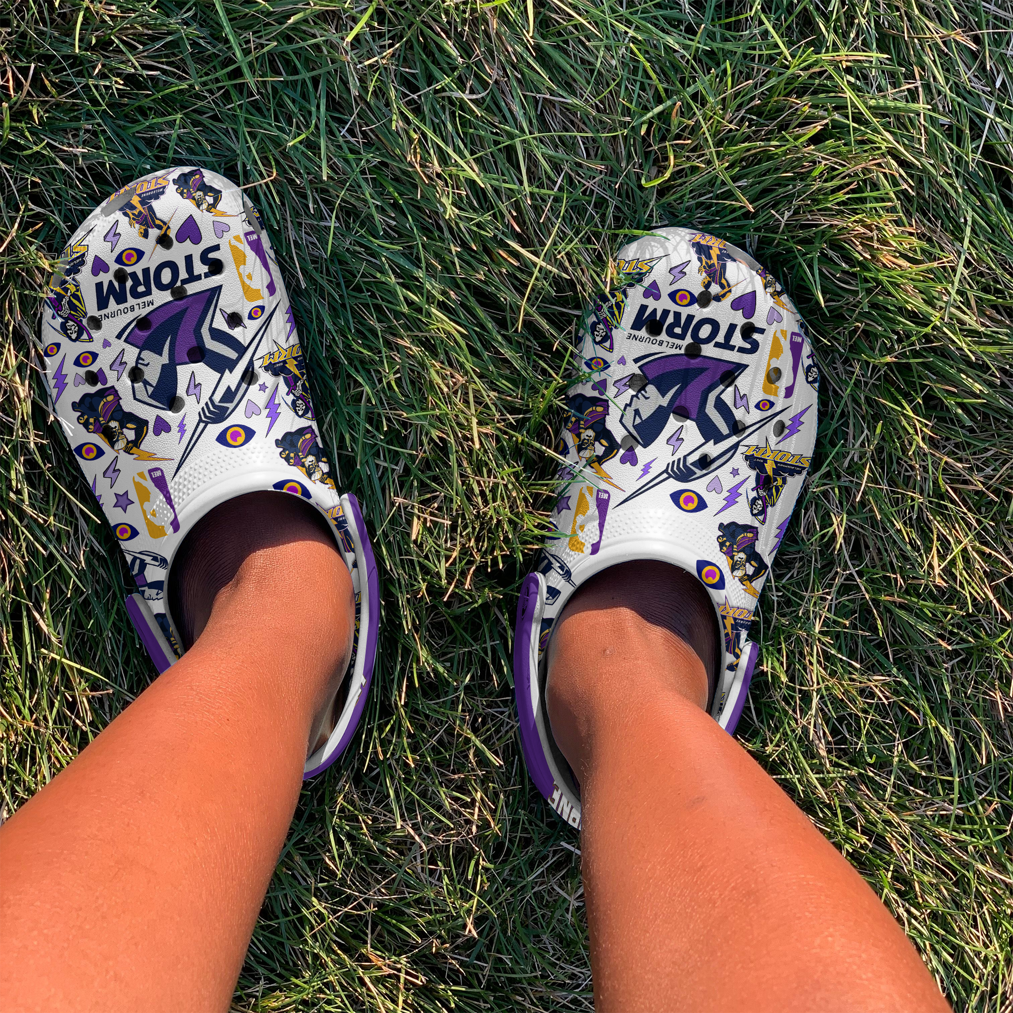 Merchidea Melbourne Storm Australia NRL Sport Crocs Crocband Clogs Shoes Comfortable For Men Women and Kids