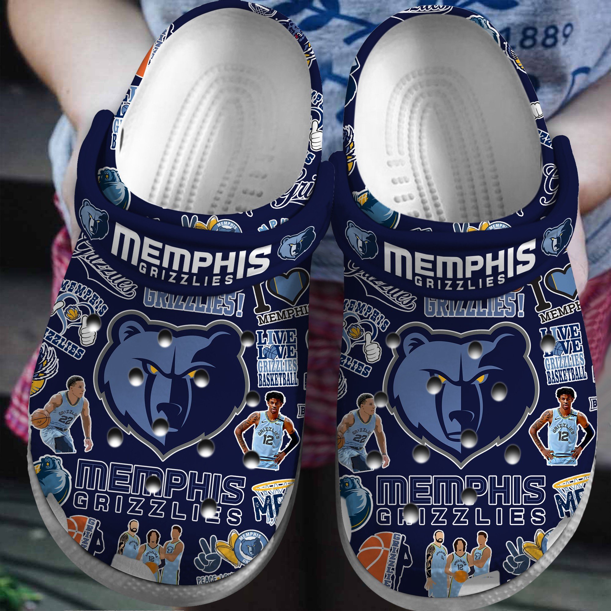 Merchidea Memphis Grizzlies NBA Basketball Sport Crocs Crocband Clogs Shoes Comfortable For Men Women and Kids