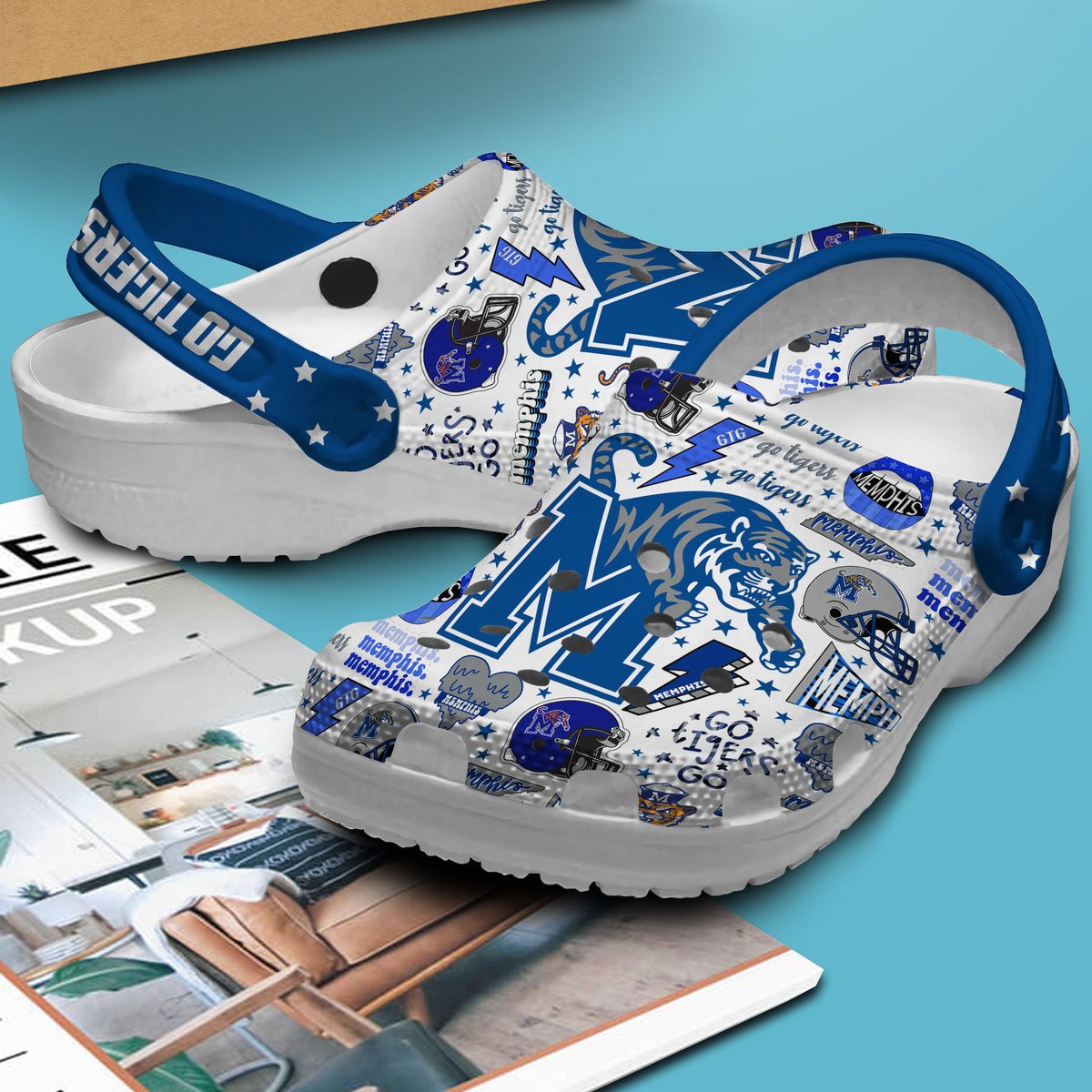 Merchidea Memphis Tigers NCAA Sport Crocs Crocband Clogs Shoes Comfortable For Men Women and Kids