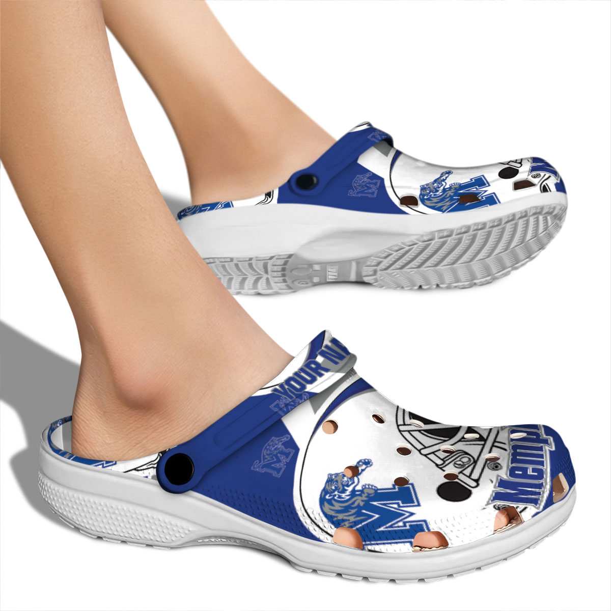 Merchidea Memphis Tigers NCAA Sport Crocs Crocband Clogs Shoes Comfortable For Men Women and Kids