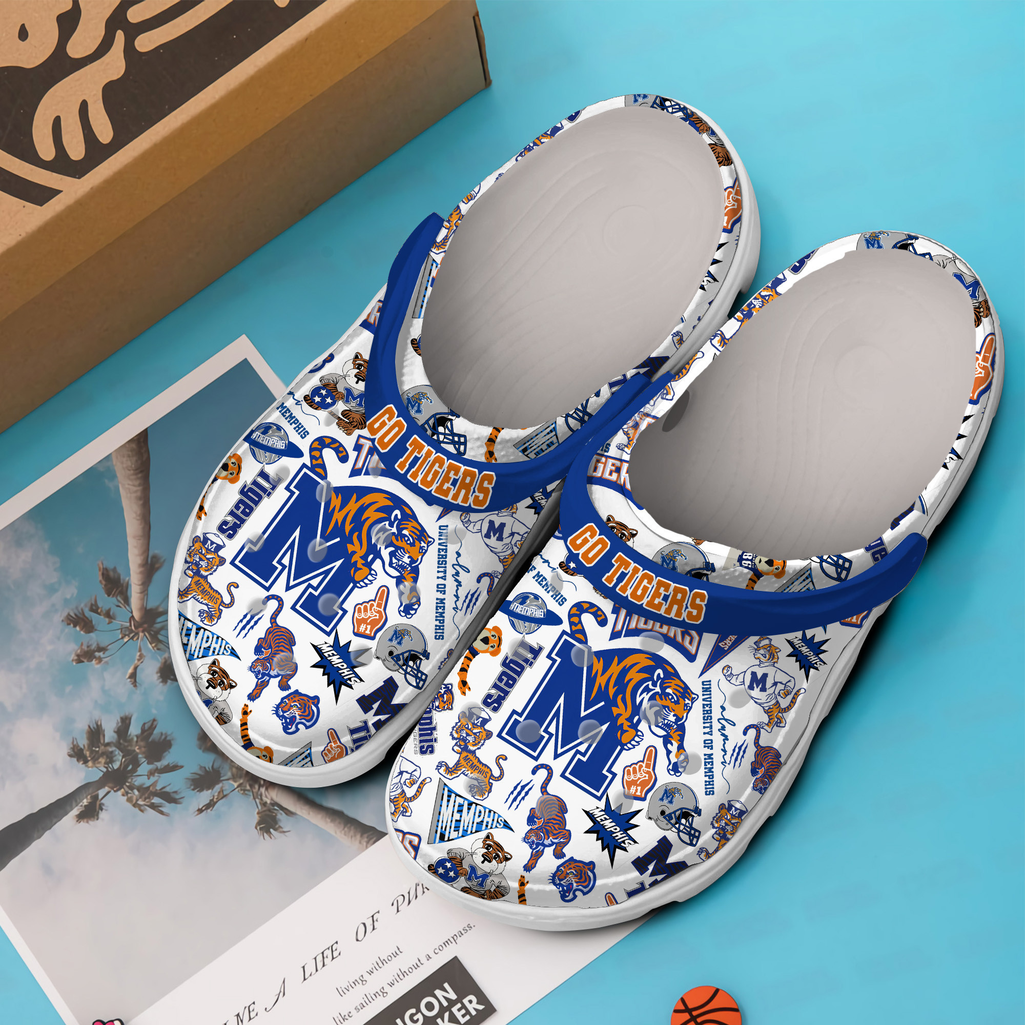 Merchidea Memphis Tigers NCAA Sport Crocs Crocband Clogs Shoes Comfortable For Men Women and Kids