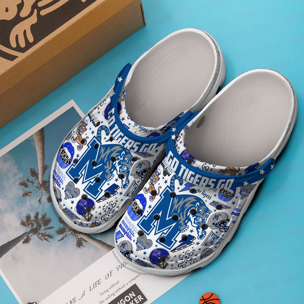 Merchidea Memphis Tigers NCAA Sport Crocs Crocband Clogs Shoes Comfortable For Men Women and Kids