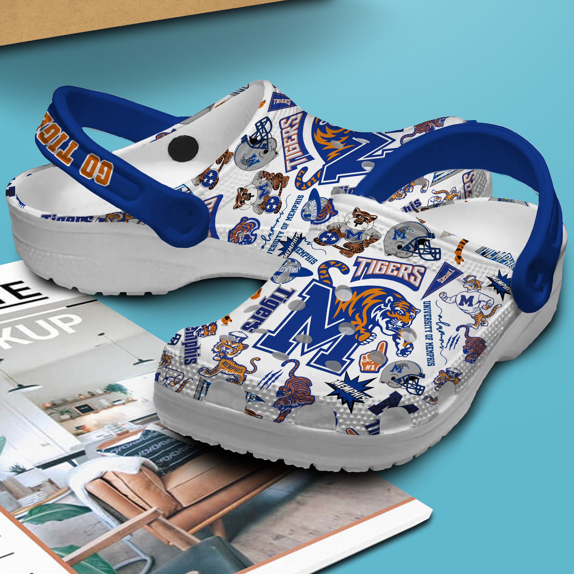 Merchidea Memphis Tigers NCAA Sport Crocs Crocband Clogs Shoes Comfortable For Men Women and Kids
