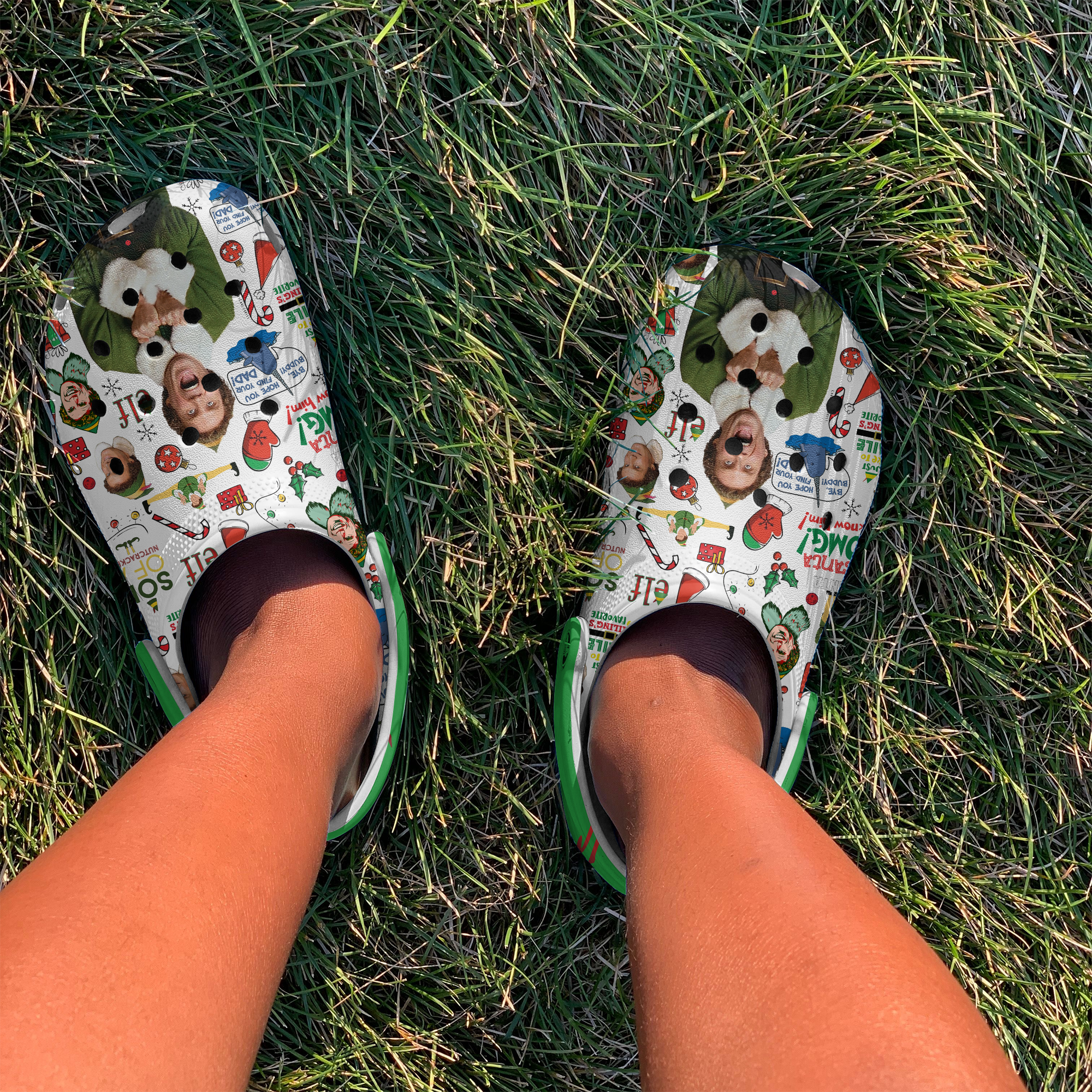 Merchidea Merry Christmas Elf Movie Crocs Crocband Clogs Shoes Comfortable For Men Women and Kids