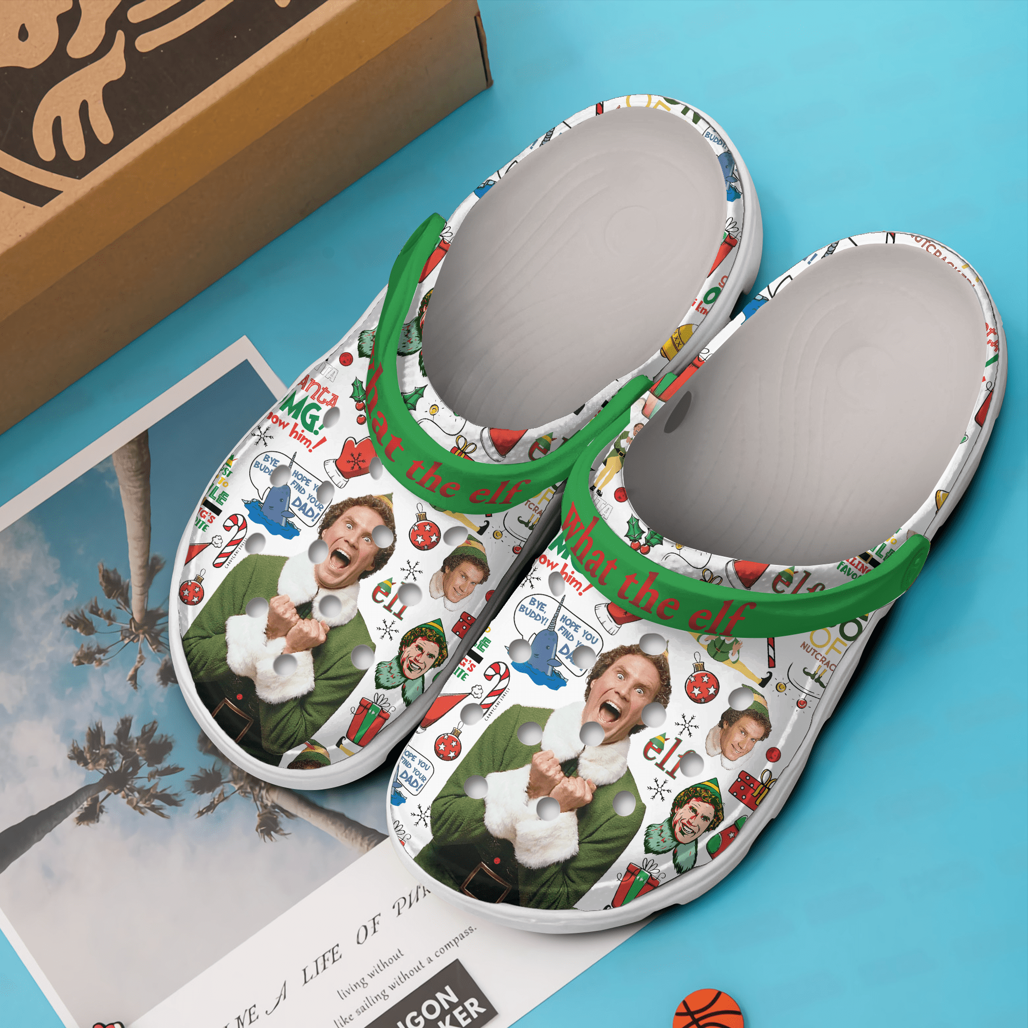 Merchidea Merry Christmas Elf Movie Crocs Crocband Clogs Shoes Comfortable For Men Women and Kids
