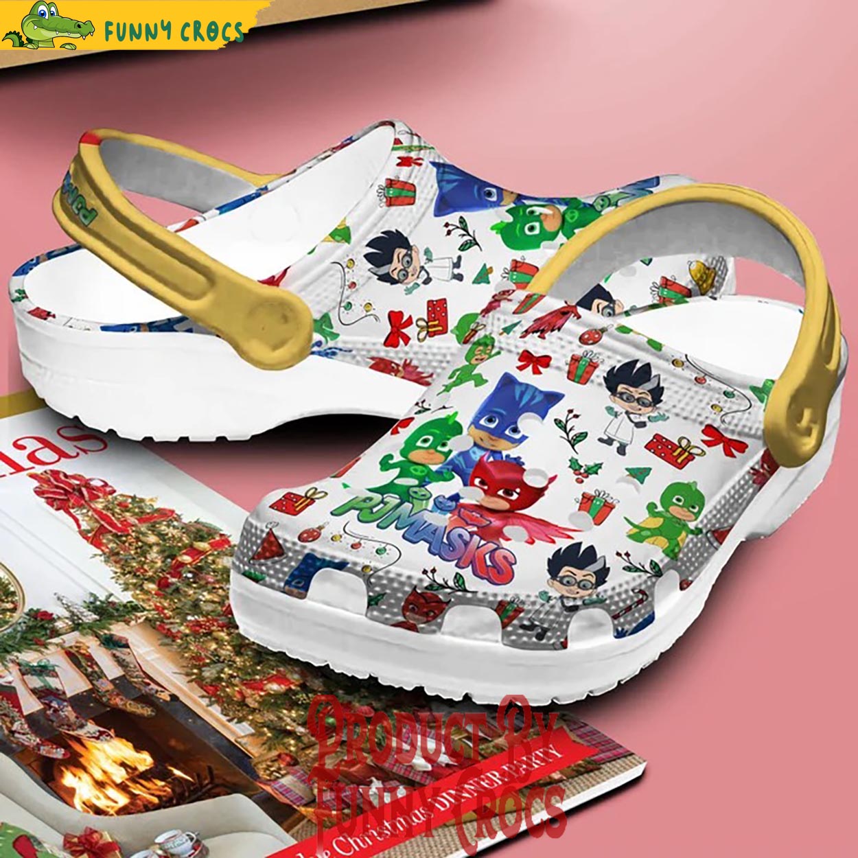 Merchidea Merry Christmas PJ Masks Cartoon Crocs Crocband Clogs Shoes Comfortable For Men Women and Kids