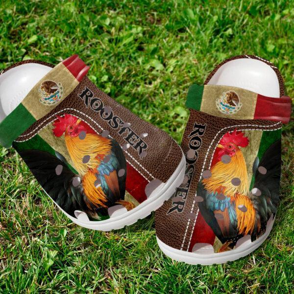 Merchidea Mexican Rooster Leather Crocs Crocband Clogs Shoes Comfortable For Men Women and Kids