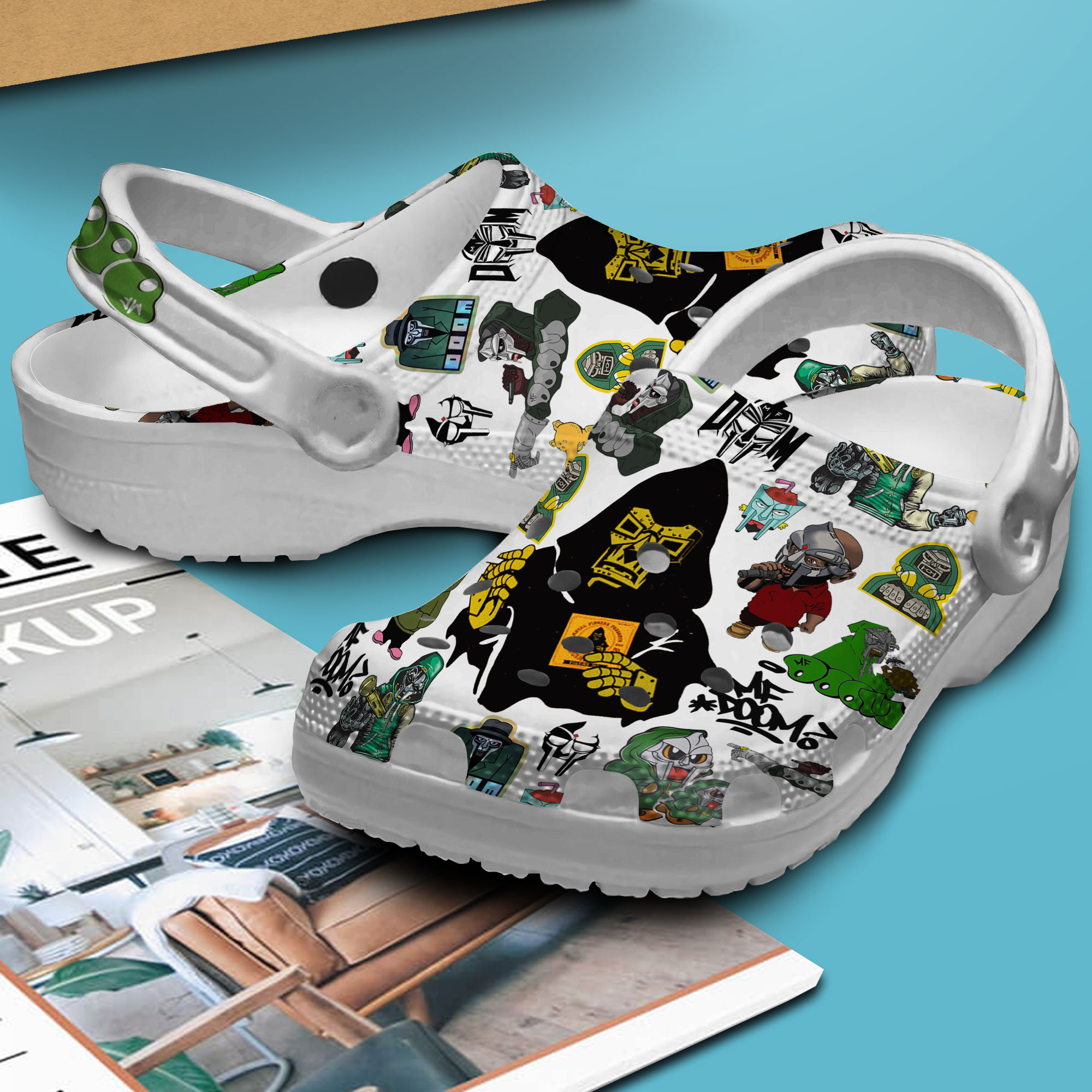 Merchidea MF DOOM Music Crocs Crocband Clogs Shoes Comfortable For Men Women and Kids