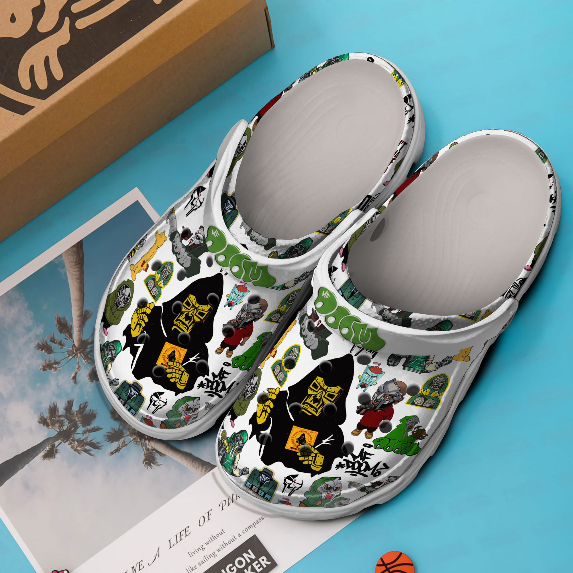 Merchidea MF DOOM Music Crocs Crocband Clogs Shoes Comfortable For Men Women and Kids