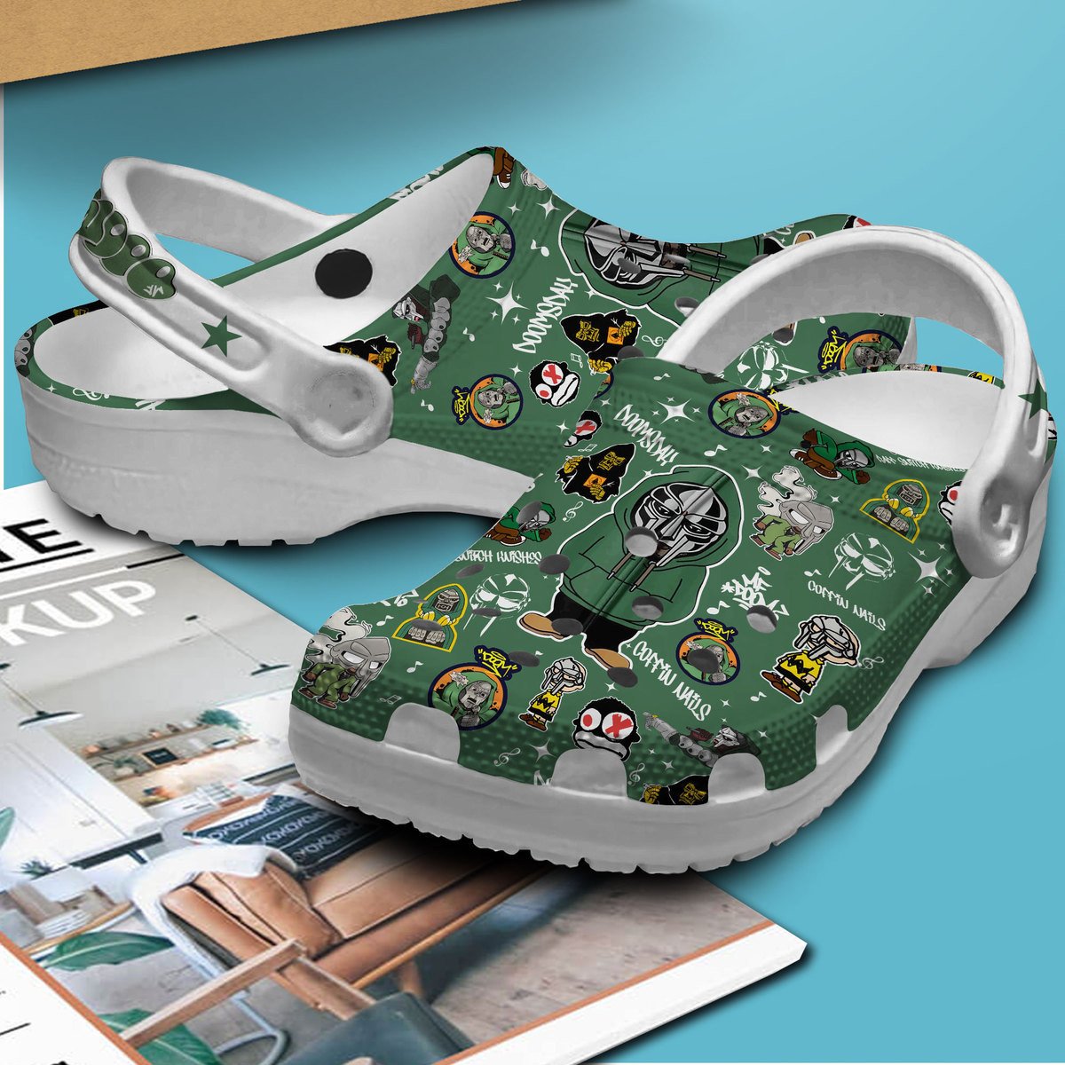 Merchidea MF DOOM Rapper Music Crocs Crocband Clogs Shoes Comfortable For Men Women and Kids