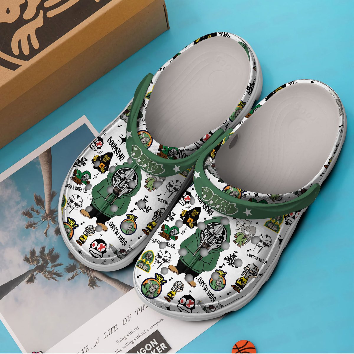 Merchidea MF DOOM Rapper Music Crocs Crocband Clogs Shoes Comfortable For Men Women and Kids