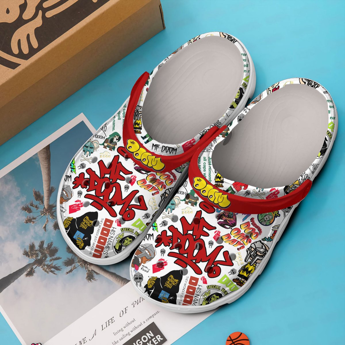 Merchidea MF DOOM Rapper Music Crocs Crocband Clogs Shoes Comfortable For Men Women and Kids