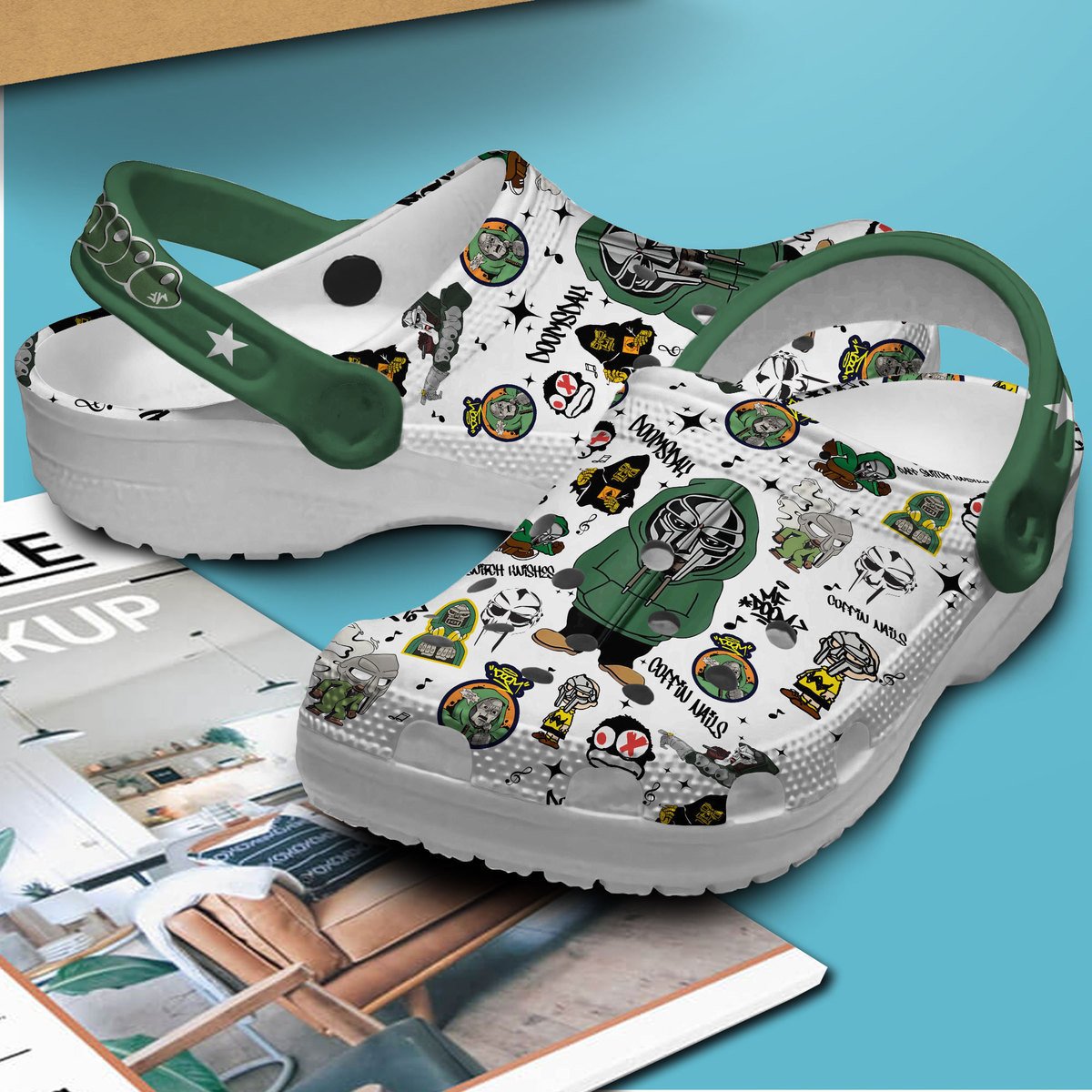 Merchidea MF DOOM Rapper Music Crocs Crocband Clogs Shoes Comfortable For Men Women and Kids