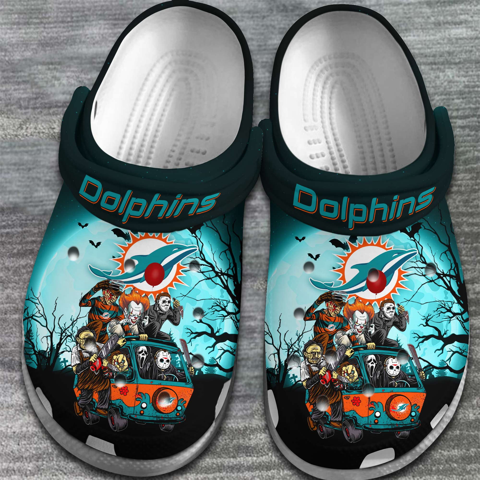 Merchidea Miami Dolphins NFL Sport Crocs Crocband Clogs Shoes Comfortable For Men Women and Kids