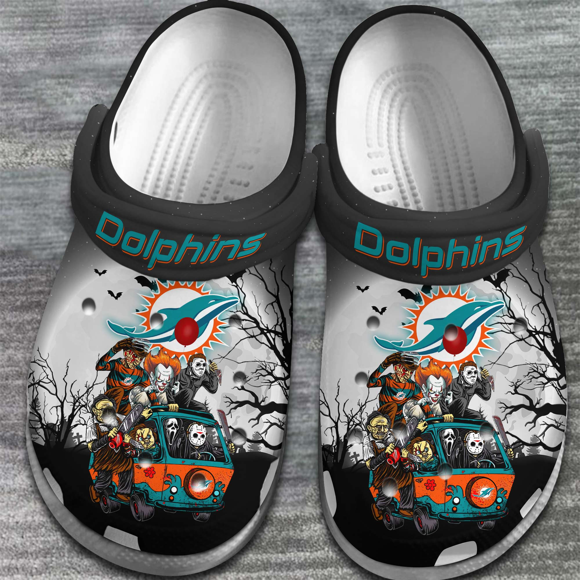 Merchidea Miami Dolphins NFL Sport Crocs Crocband Clogs Shoes Comfortable For Men Women and Kids