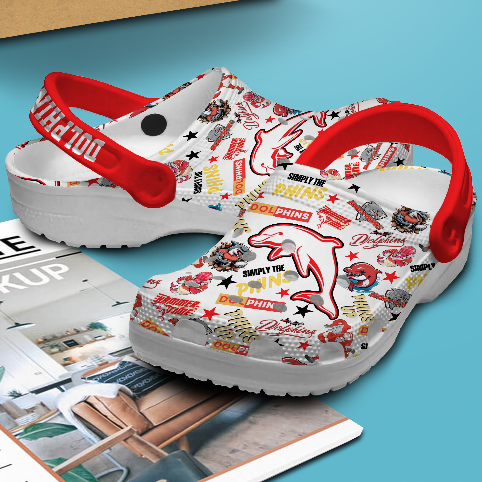 Merchidea Miami Dolphins NFL Sport Crocs Crocband Clogs Shoes Comfortable For Men Women and Kids