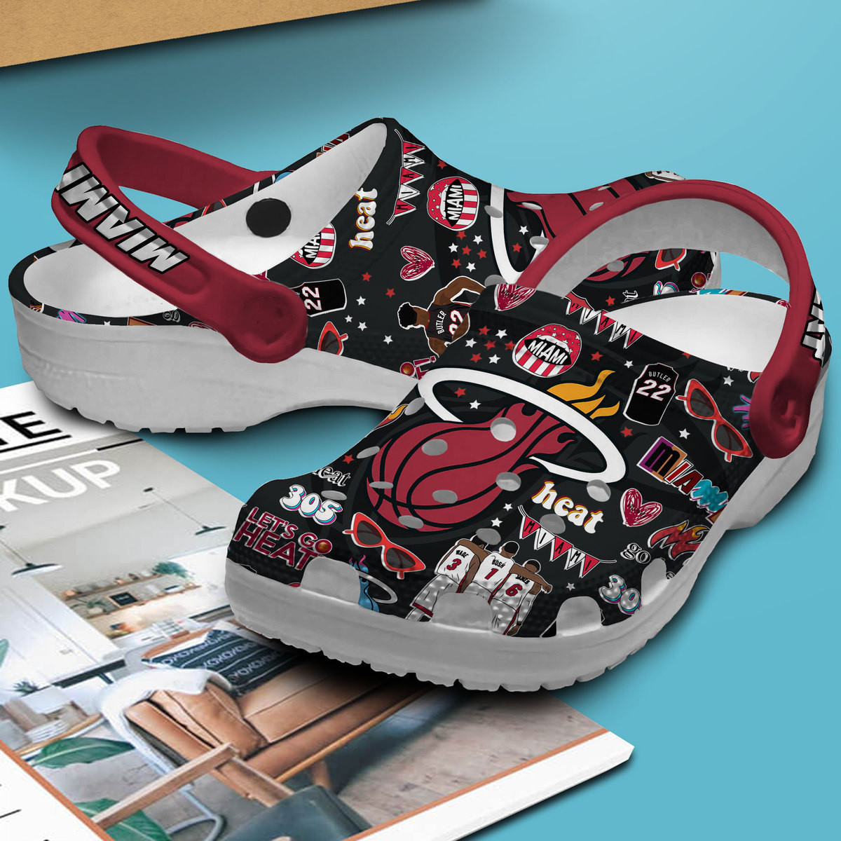 Merchidea Miami Heat NBA Sport Crocs Crocband Clogs Shoes Comfortable For Men Women and Kids