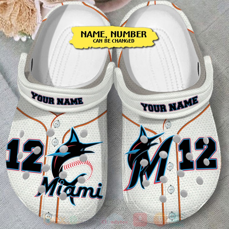 Merchidea Miami Marlins MLB Sport Crocs Crocband Clogs Shoes Comfortable For Men Women and Kids