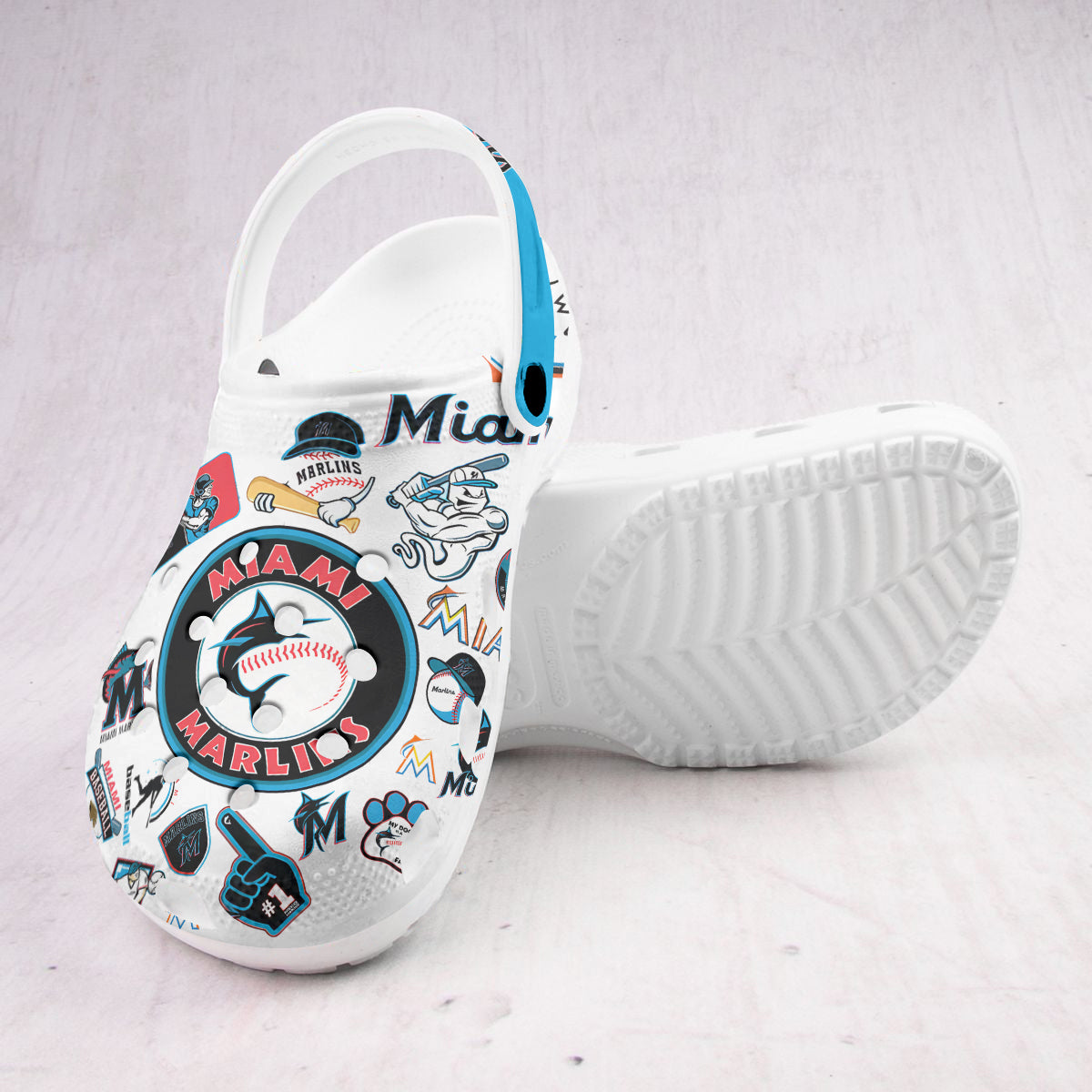 Merchidea Miami Marlins MLB Sport Crocs Crocband Clogs Shoes Comfortable For Men Women and Kids