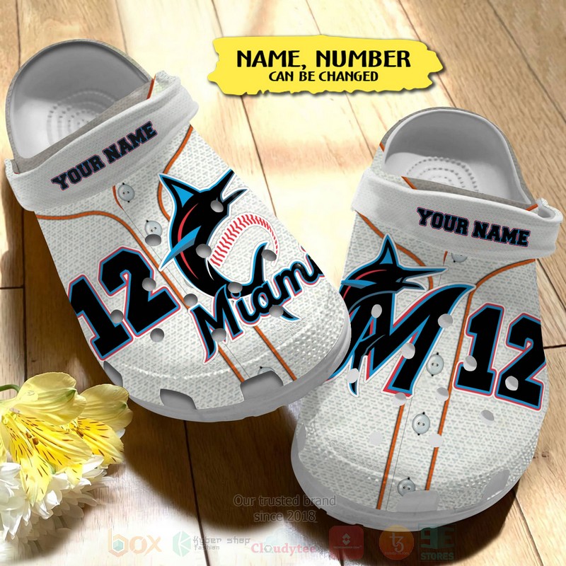 Merchidea Miami Marlins MLB Sport Crocs Crocband Clogs Shoes Comfortable For Men Women and Kids