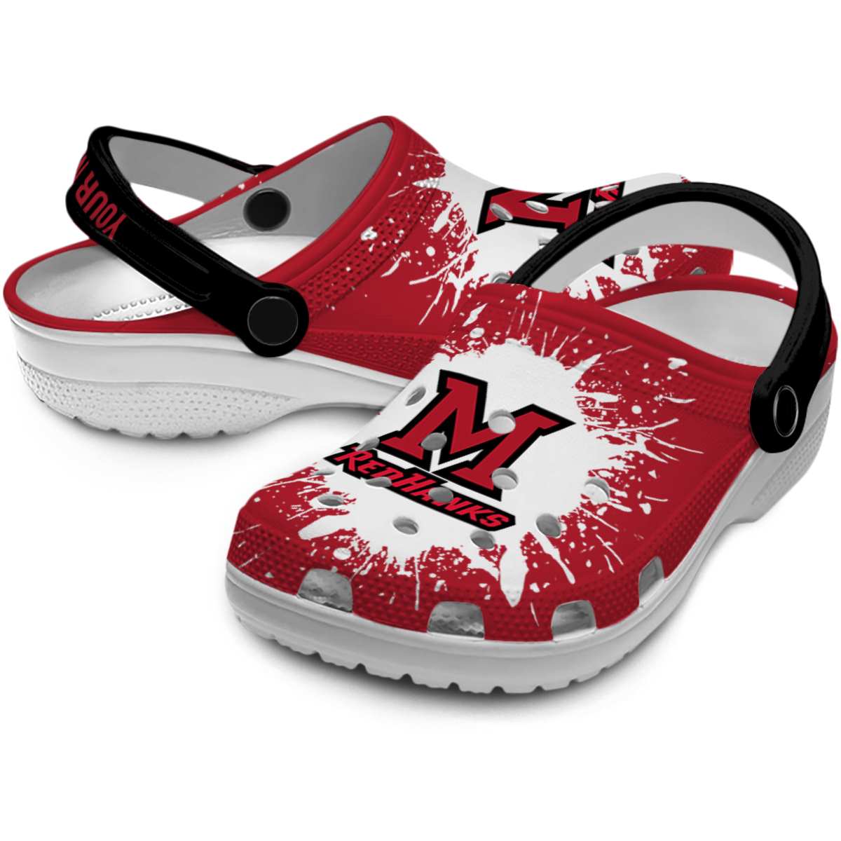 Merchidea Miami RedHawks NCAA Sport Crocs Crocband Clogs Shoes Comfortable For Men Women and Kids
