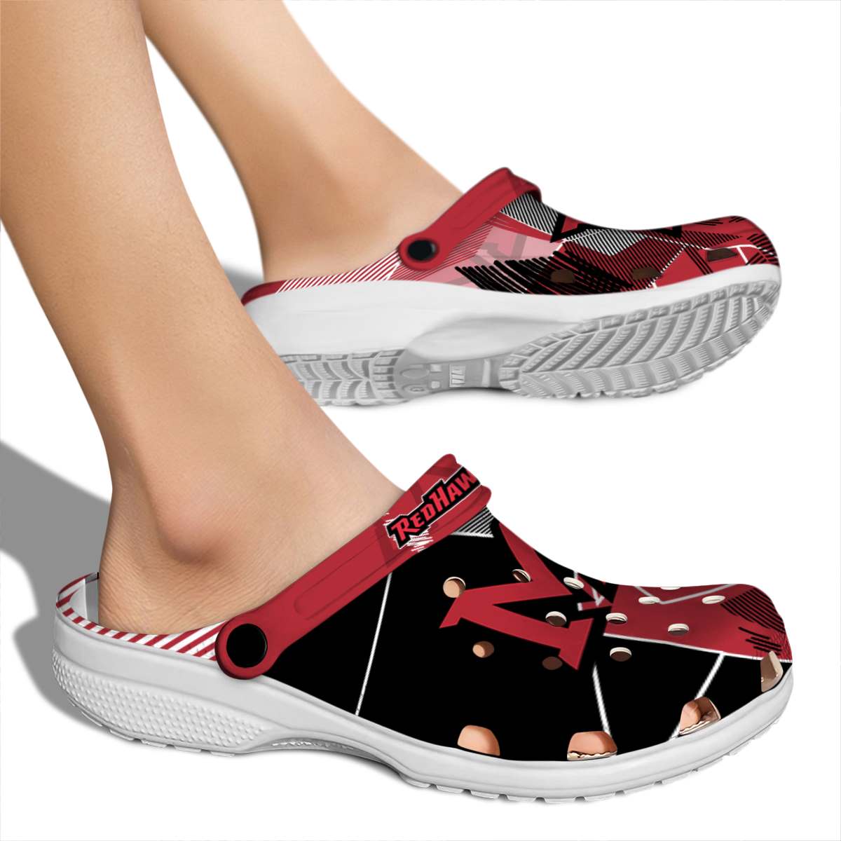 Merchidea Miami RedHawks NCAA Sport Crocs Crocband Clogs Shoes Comfortable For Men Women and Kids